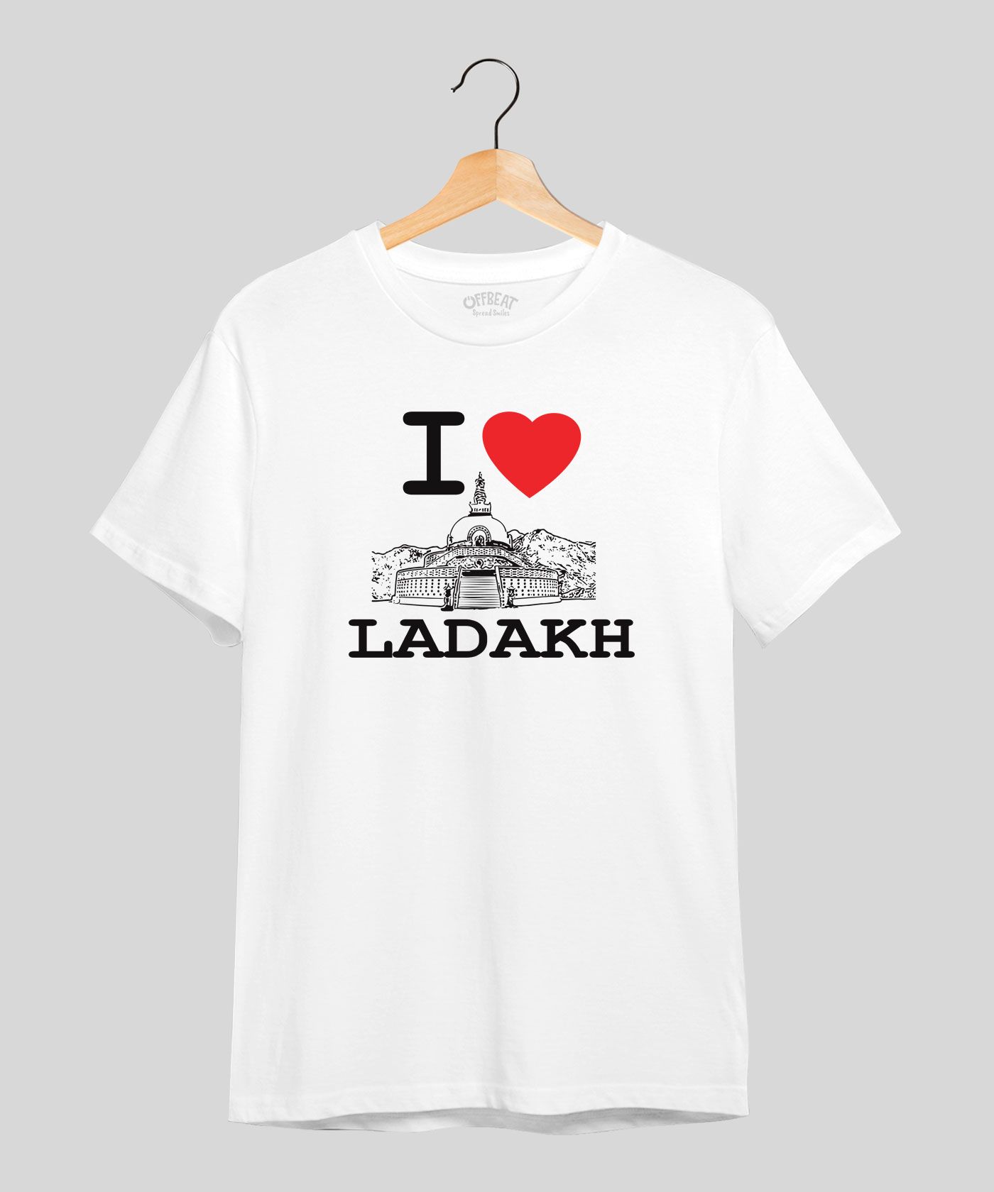 I Love Ladakh - Premium Round Neck Cotton Tees - White