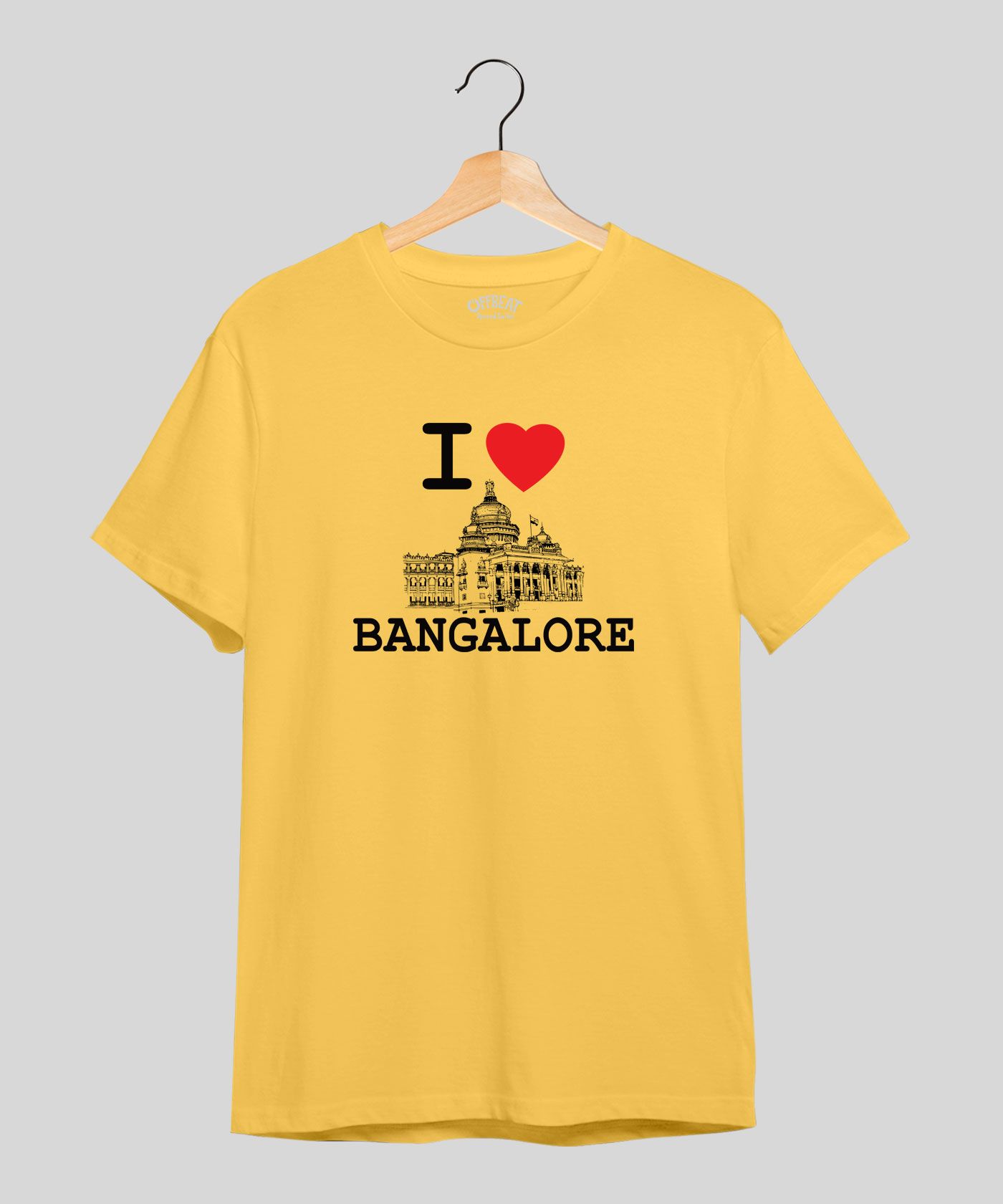 I Love Bangalore - Premium Round Neck Cotton Tees - Minion Yellow
