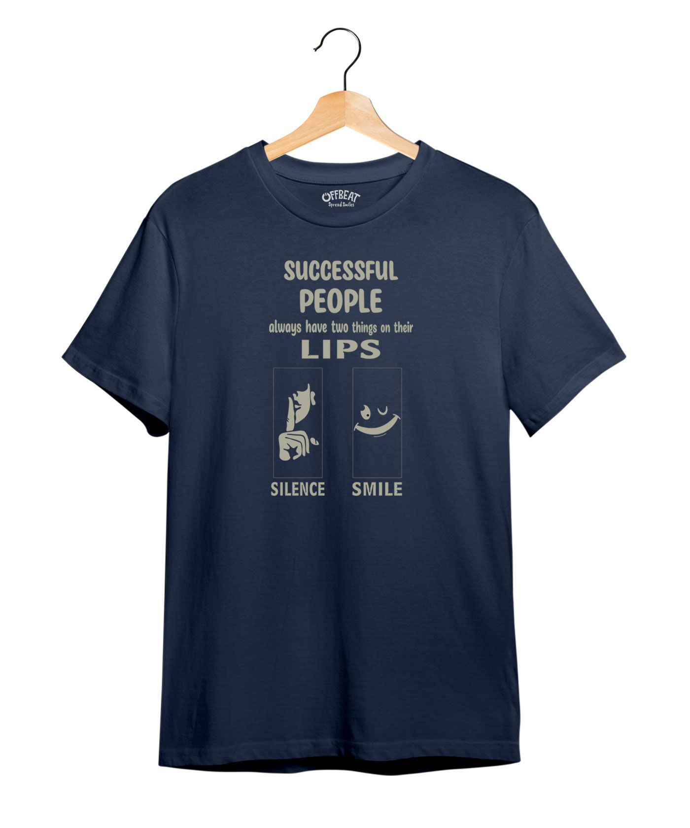 Successful People - 100% Cotton Round Neck Tee -Navy Blue