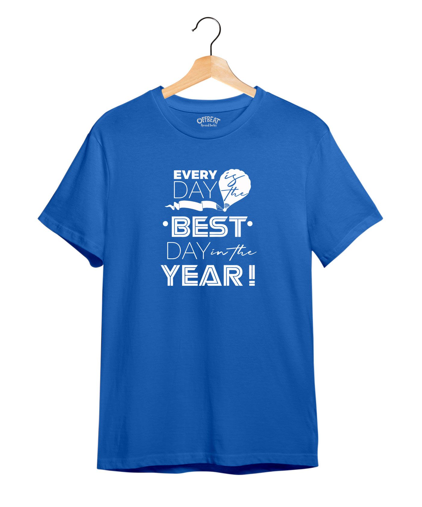 Every Day - 100% Cotton Round Neck Tee - Electric Blue