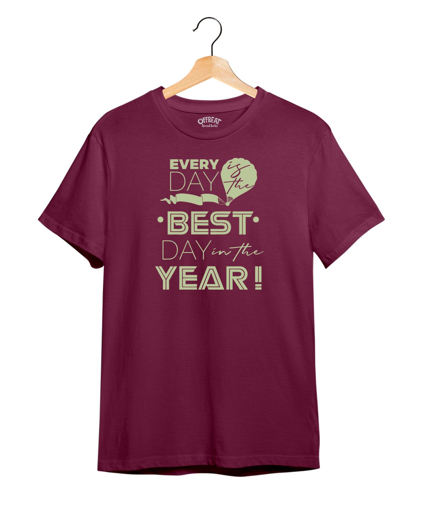 Every Day - 100% Cotton Round Neck Tee - Maroon