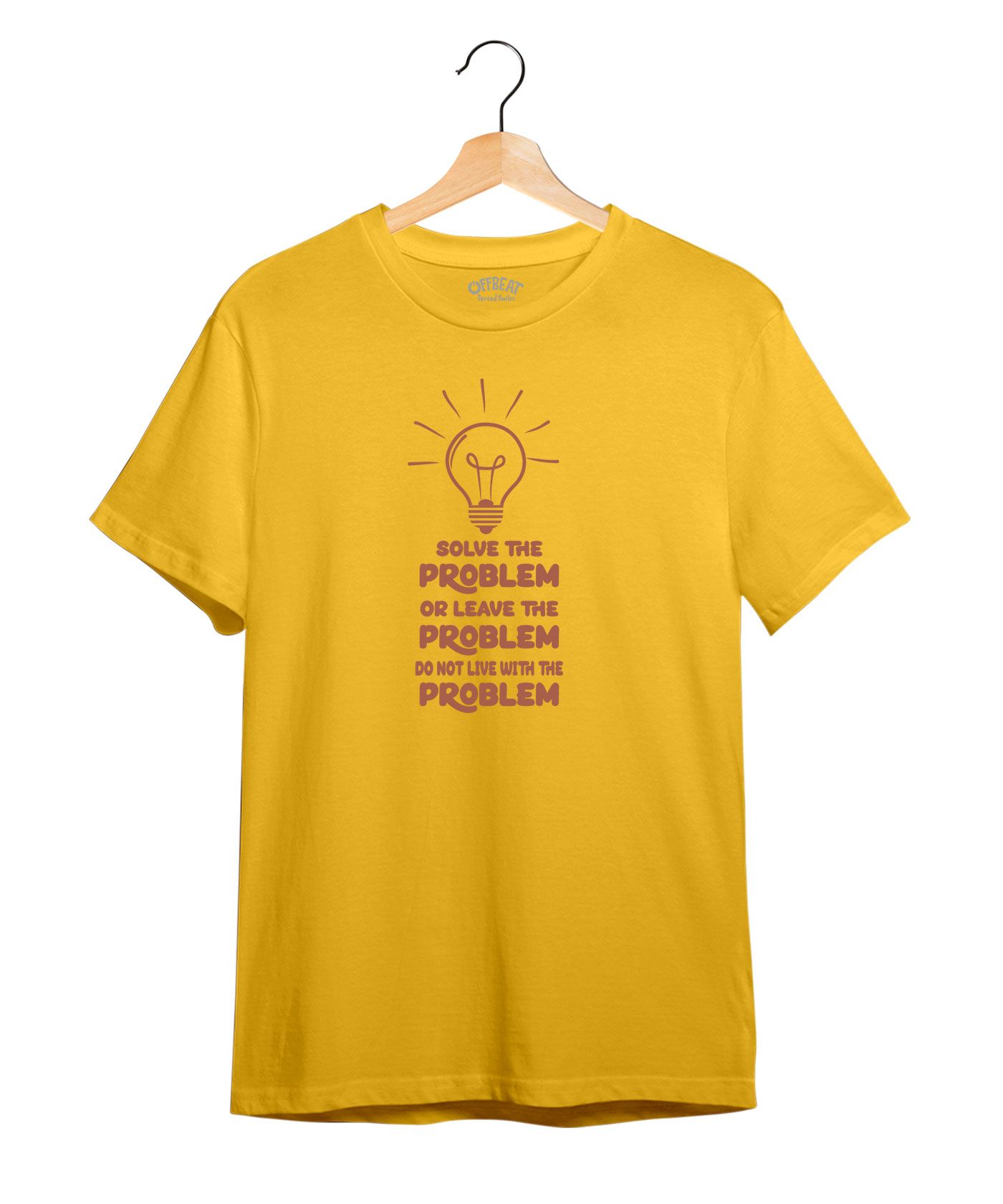 Solve The Problem - 100% Cotton Round Neck Tee - Sunflower Yellow