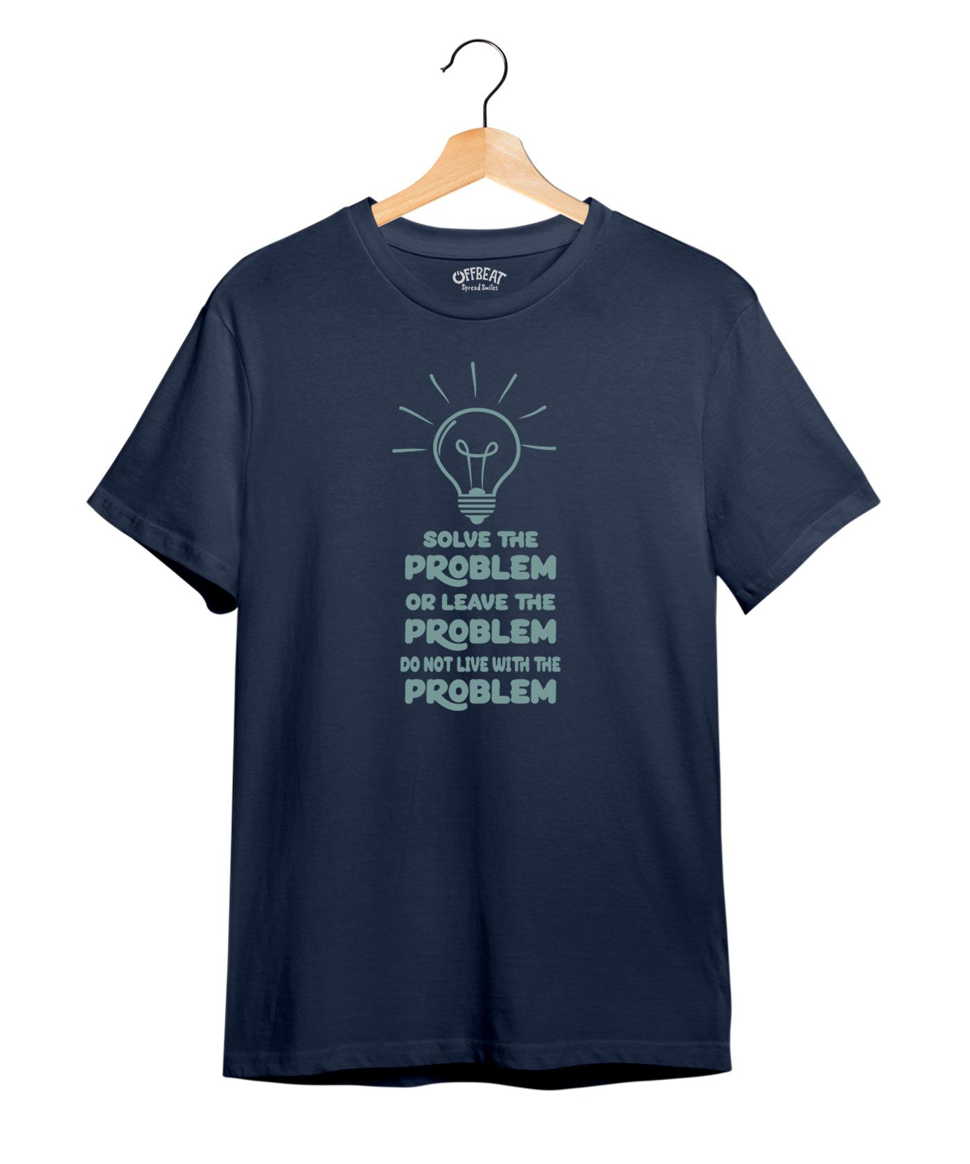 Solve The Problem - 100% Cotton Round Neck Tee - Navy Blue