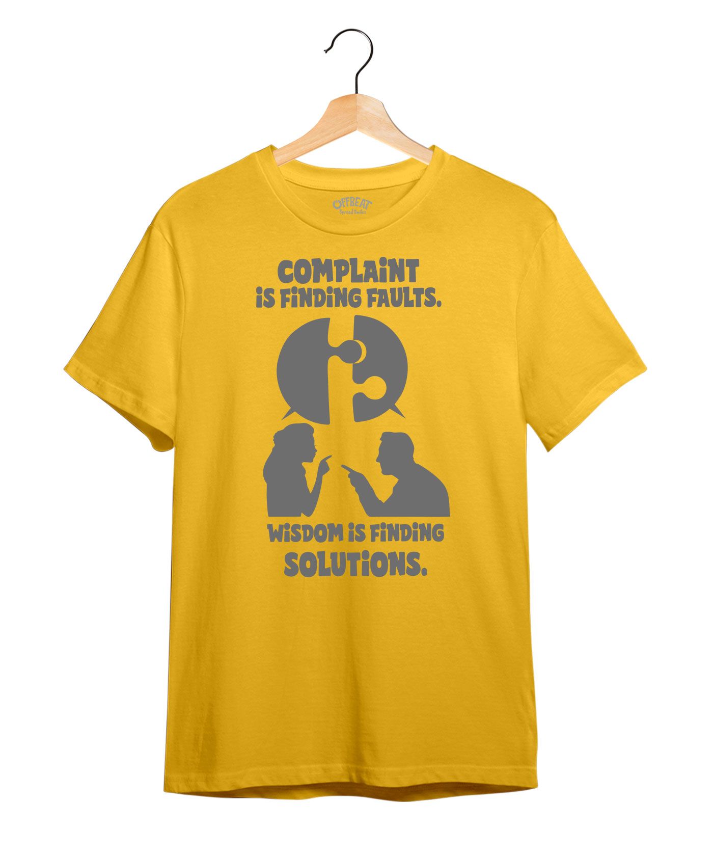 Complaint And Solutions - 100% Cotton Round Neck Tee - Sunflower Yellow