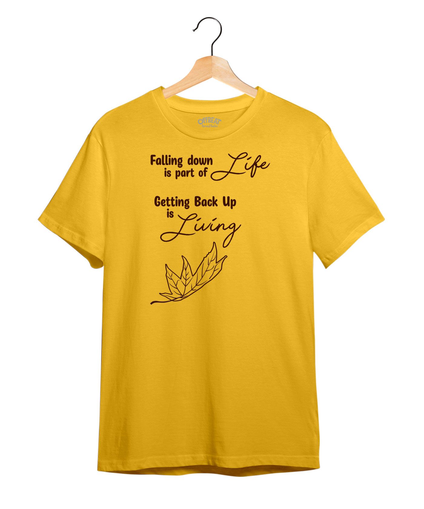 Life And Living - 100% Cotton Round Neck Tee - Sunflower Yellow