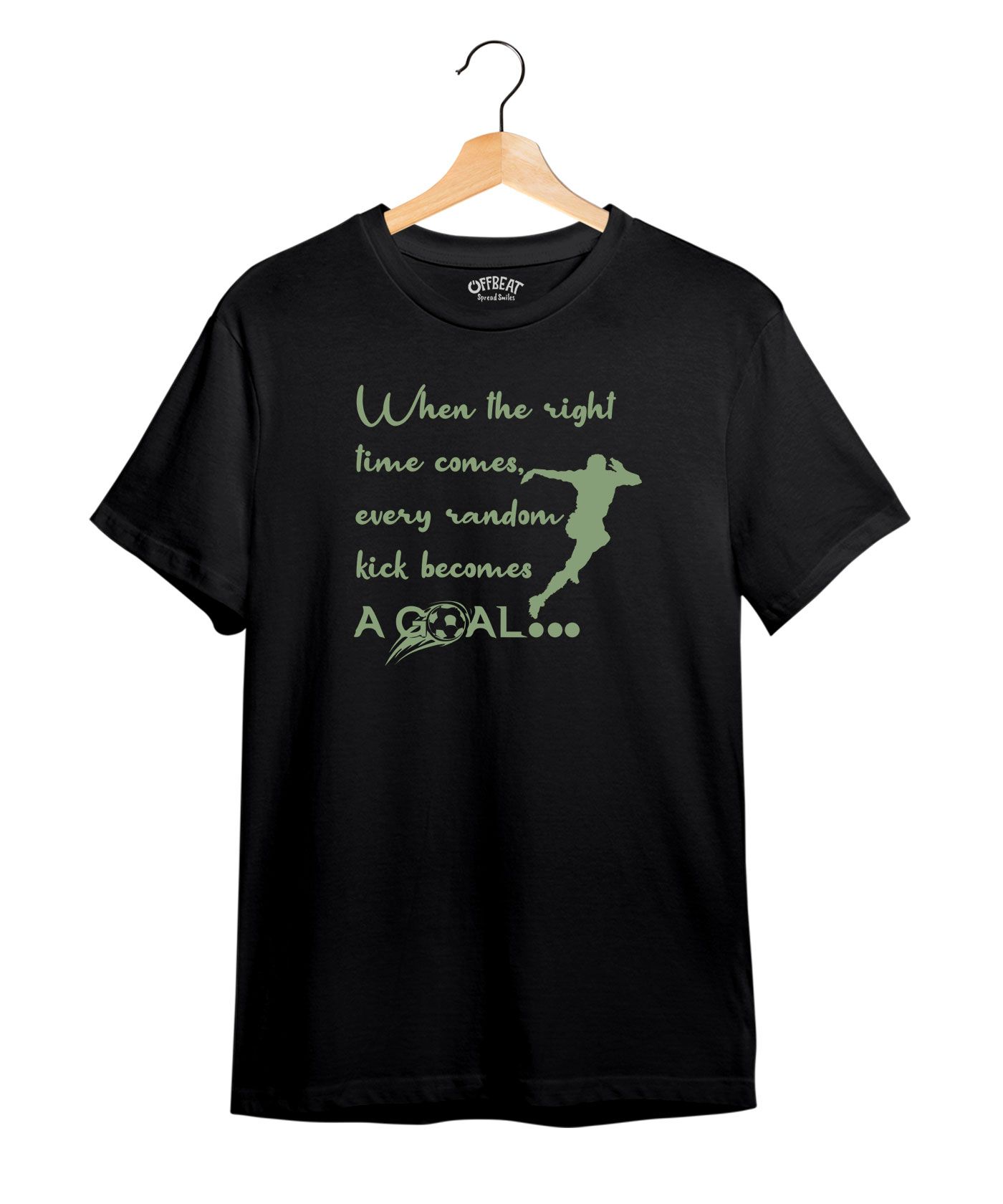 A Goal - 100% Cotton Round Neck Tee - Black