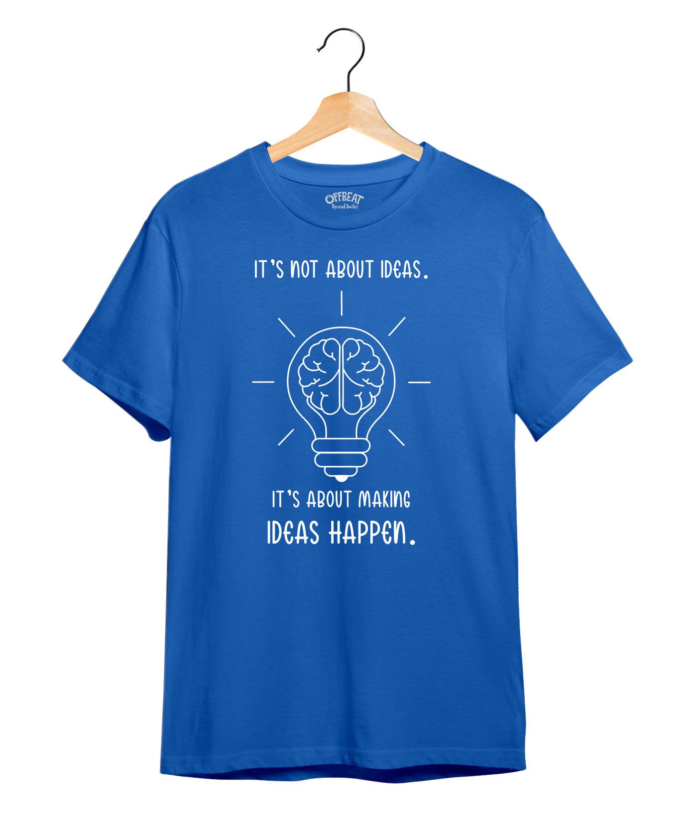 Making Ideas Happen - 100% Cotton Round Neck Tee - Electric Blue