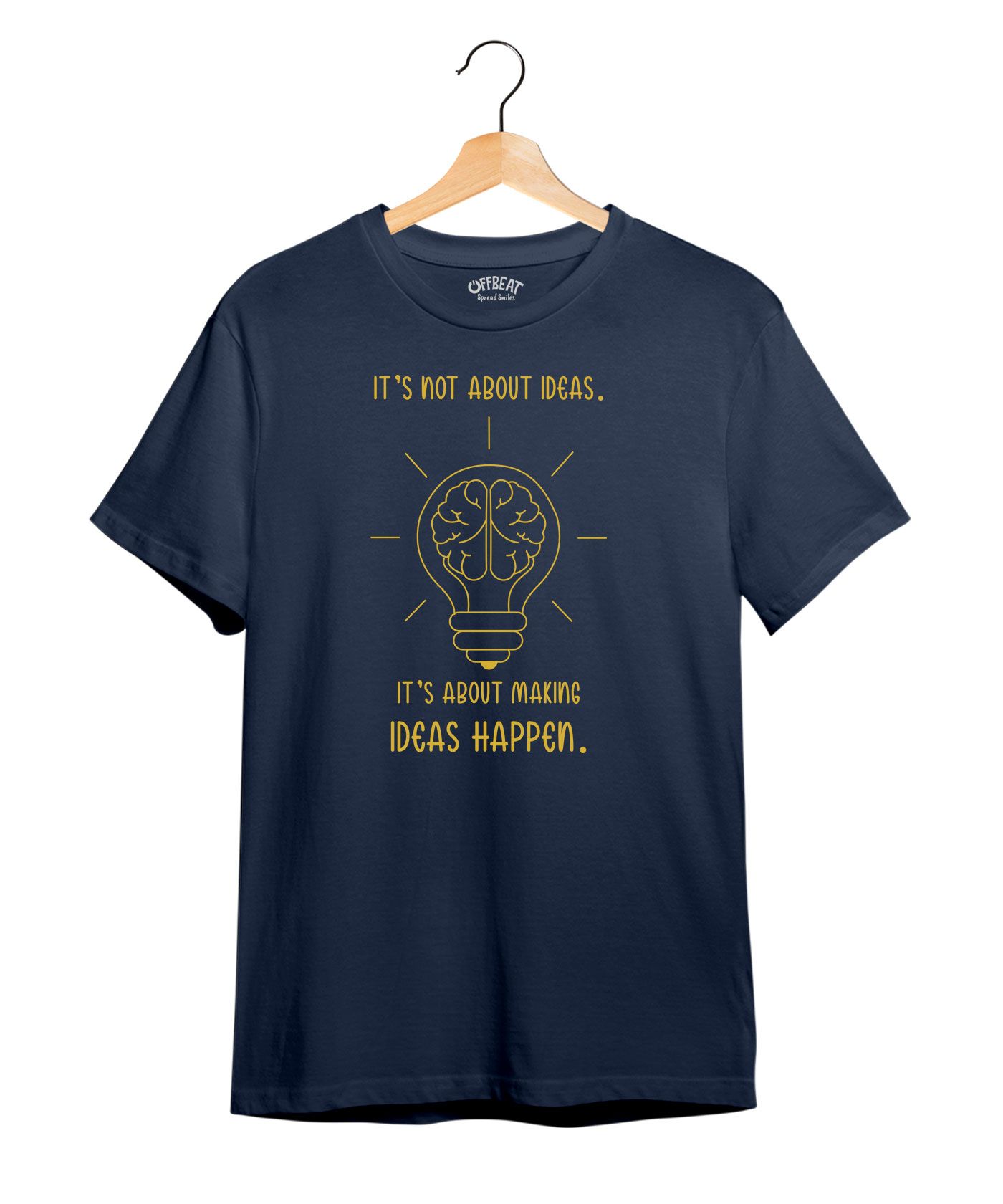 Making Ideas Happen - 100% Cotton Round Neck Tee - Navy Blue