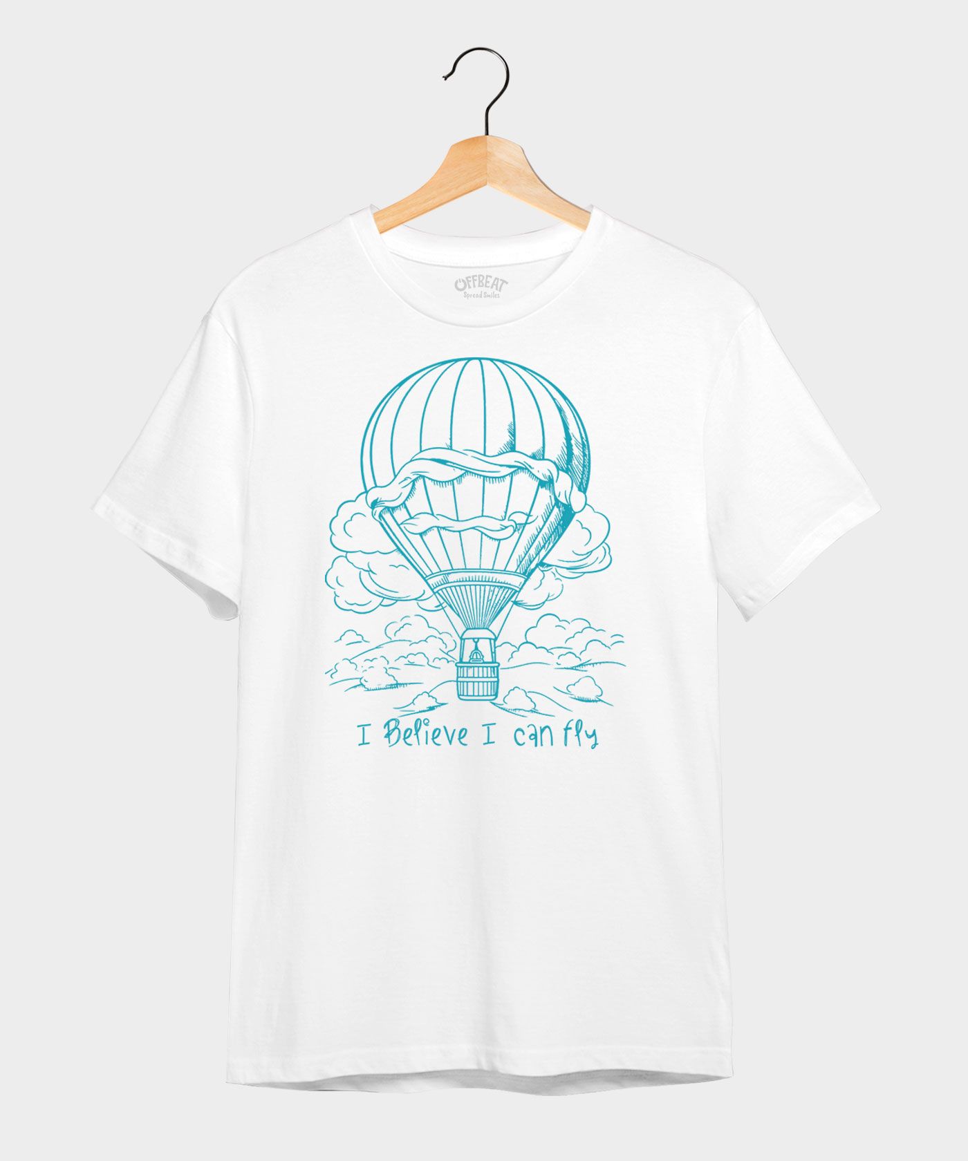 Believe & Fly - 100% Cotton Round Neck Tee - White
