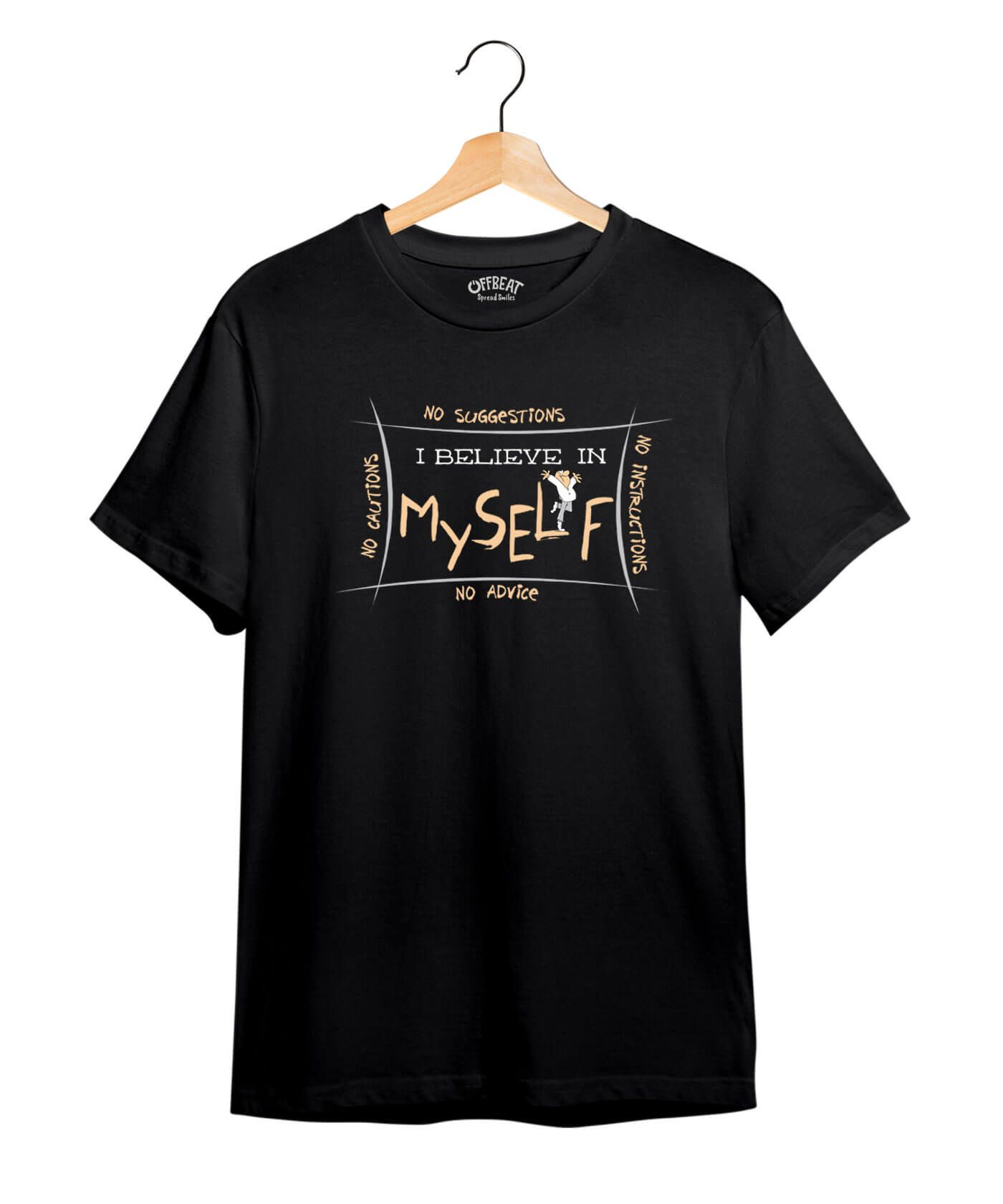 I Believe In Myself - Premium Round Neck Cotton Tees - Black