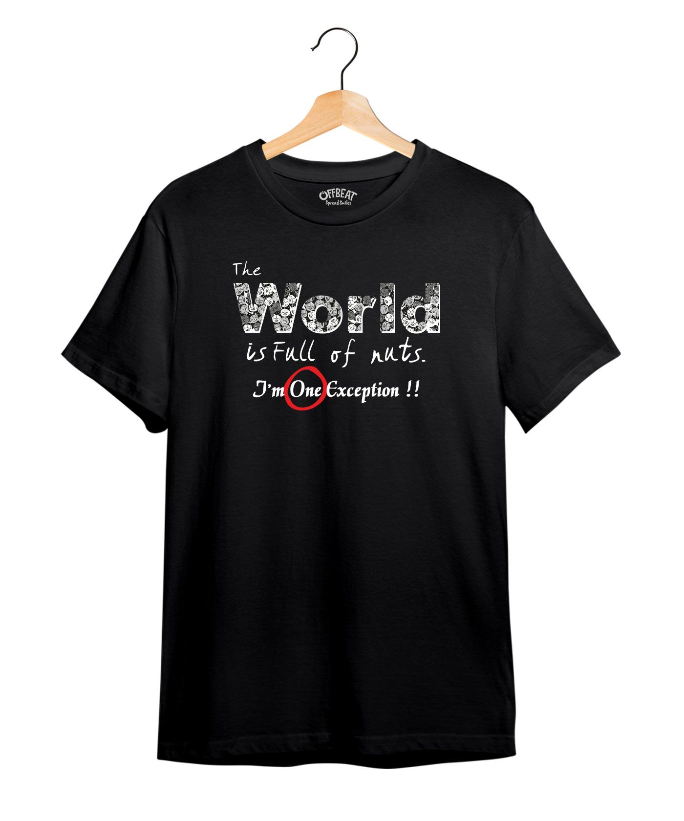 World Is Full Of Nuts - Premium Round Neck Cotton Tees - Black