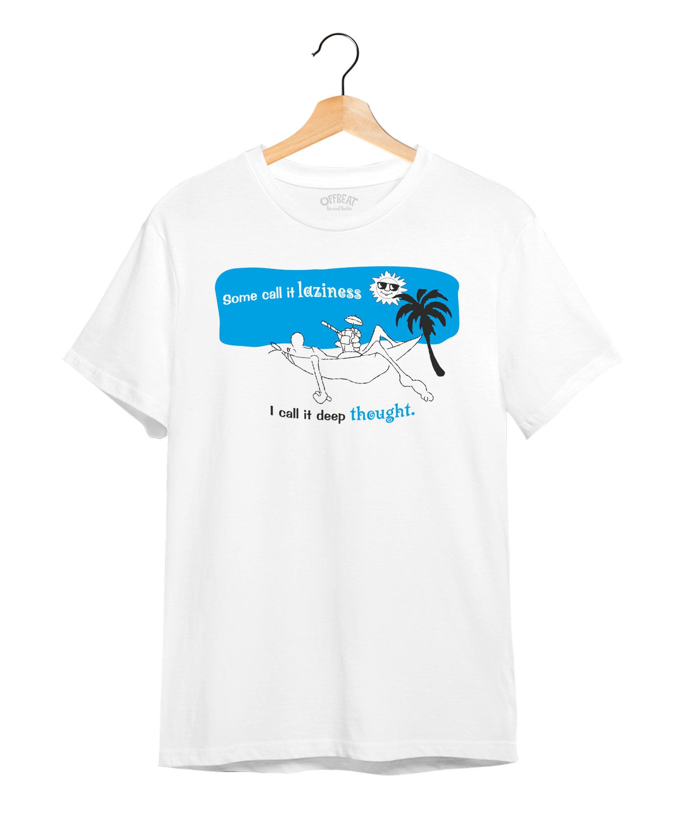 Deep Thought - Premium Round Neck Cotton Tees - White