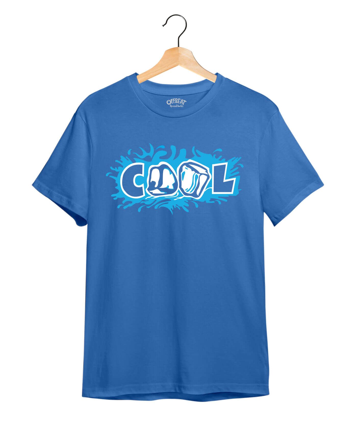 Ice Cool - Premium Round Neck Cotton Tees - Electric Blue
