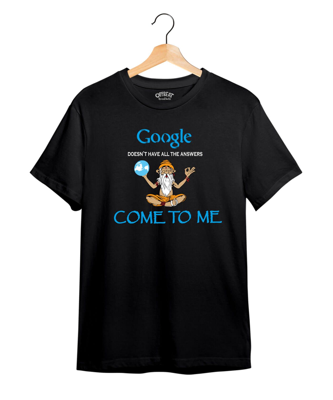 Google Answers - Premium Round Neck Cotton Tees - Black