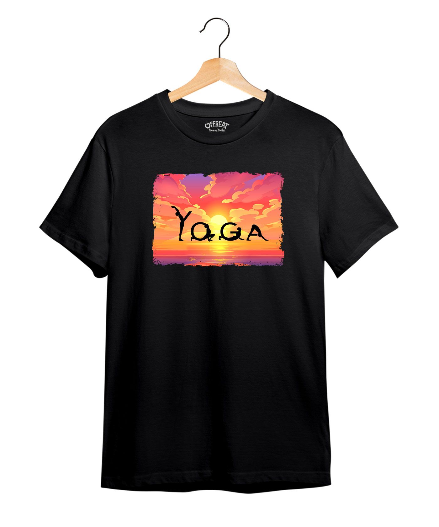 Sunshine Yoga - Premium Round Neck Cotton Tees - Black
