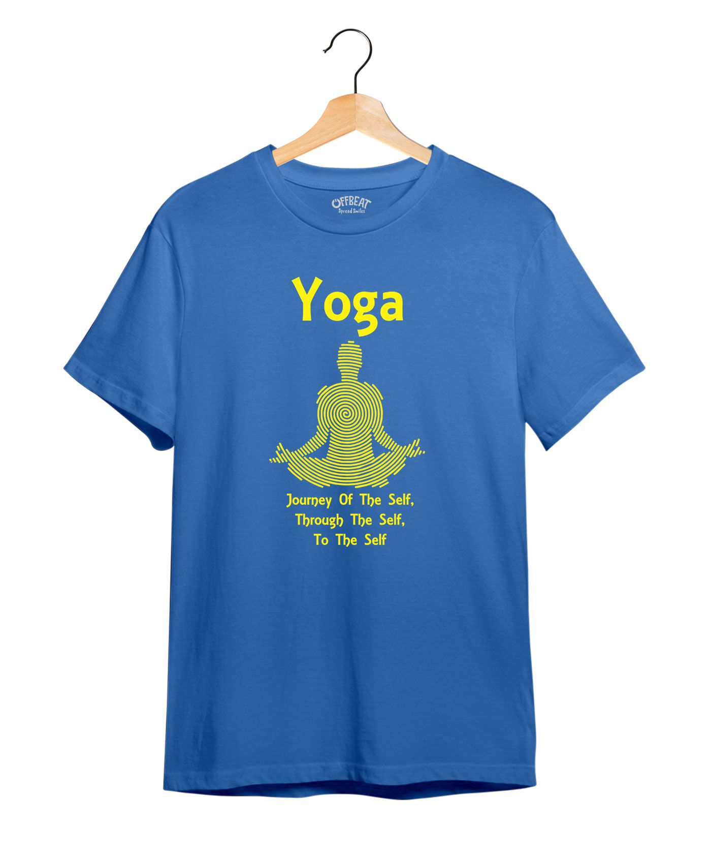 Yoga Journey - Premium Round Neck Cotton Tees - Electric Blue