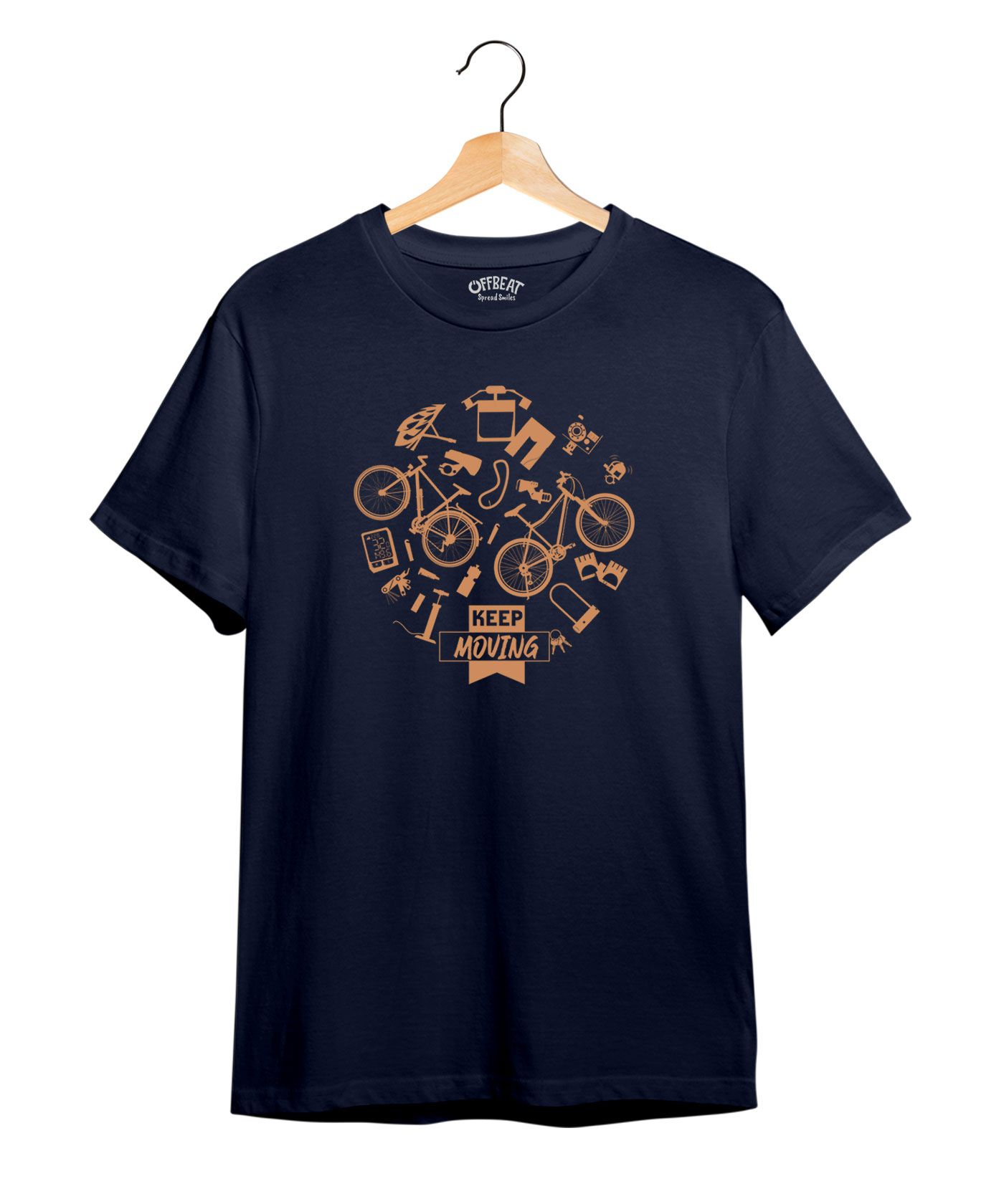 Keep Moving - Premium Round Neck Cotton Tees - Navy Blue