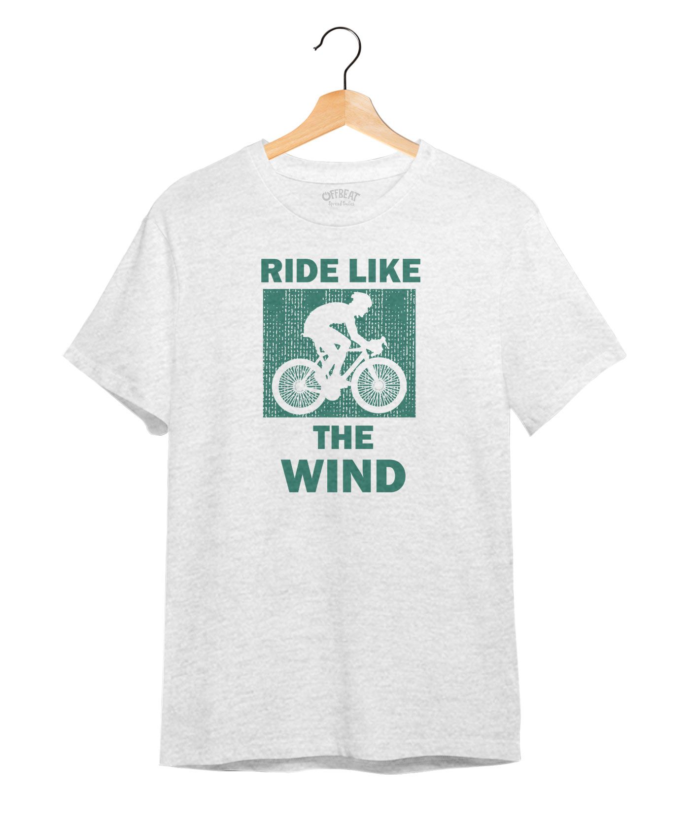 Ride Like The Wind - Premium Round Neck Cotton Tees - White Melange