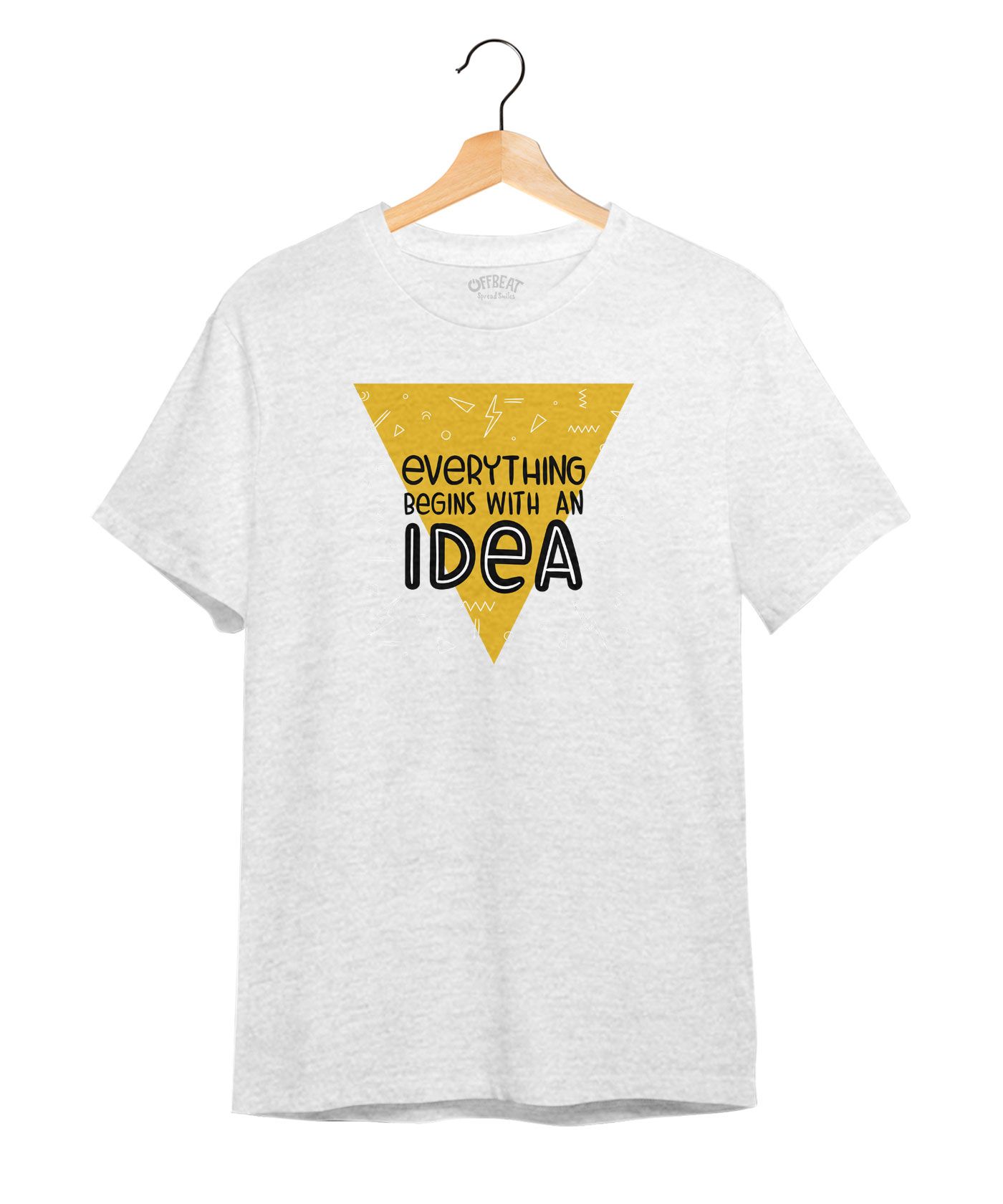 Idea - Premium Round Neck Cotton Tees - White Melange