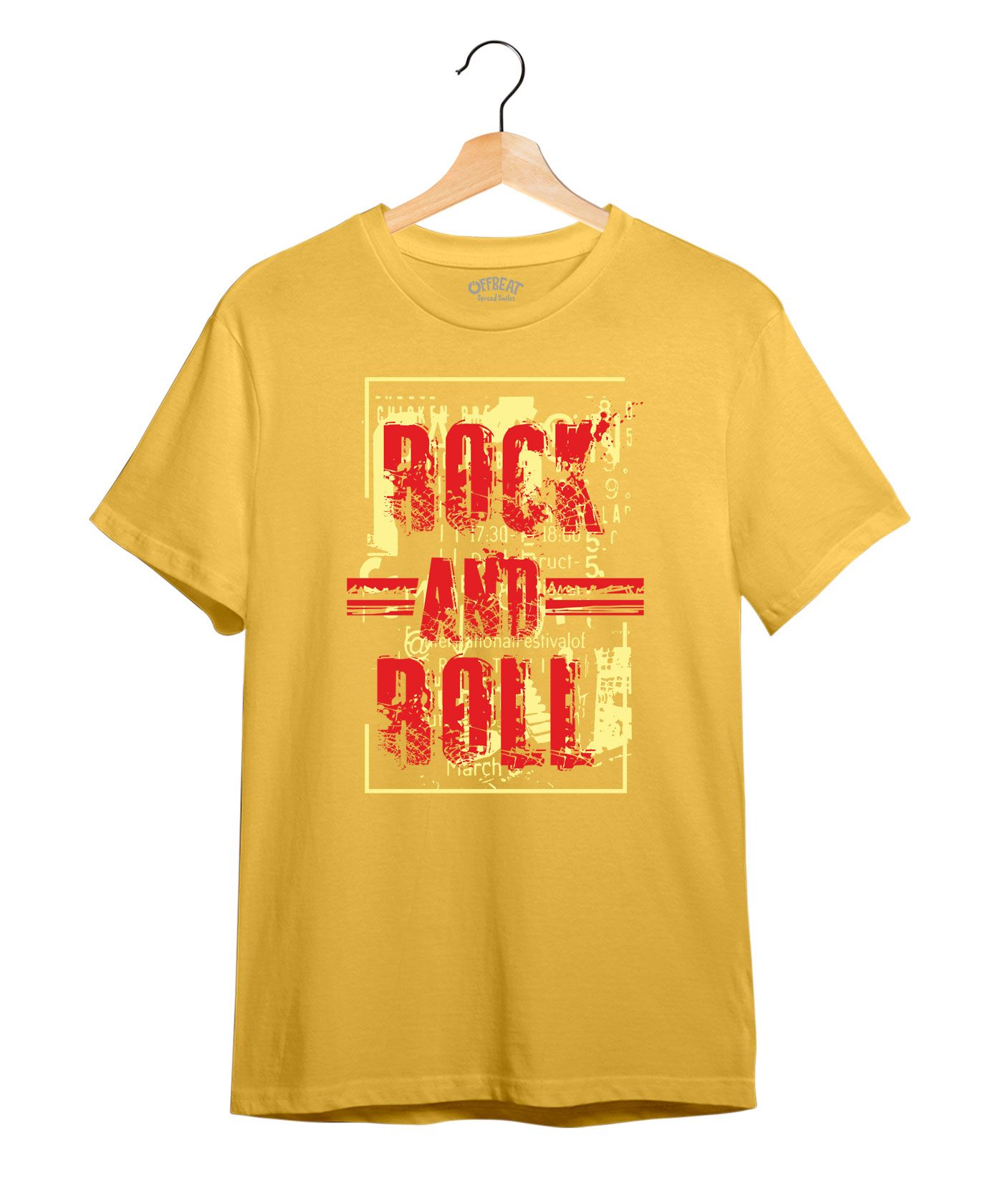 Rock & Roll - Premium Round Neck Cotton Tees - Minion Yellow