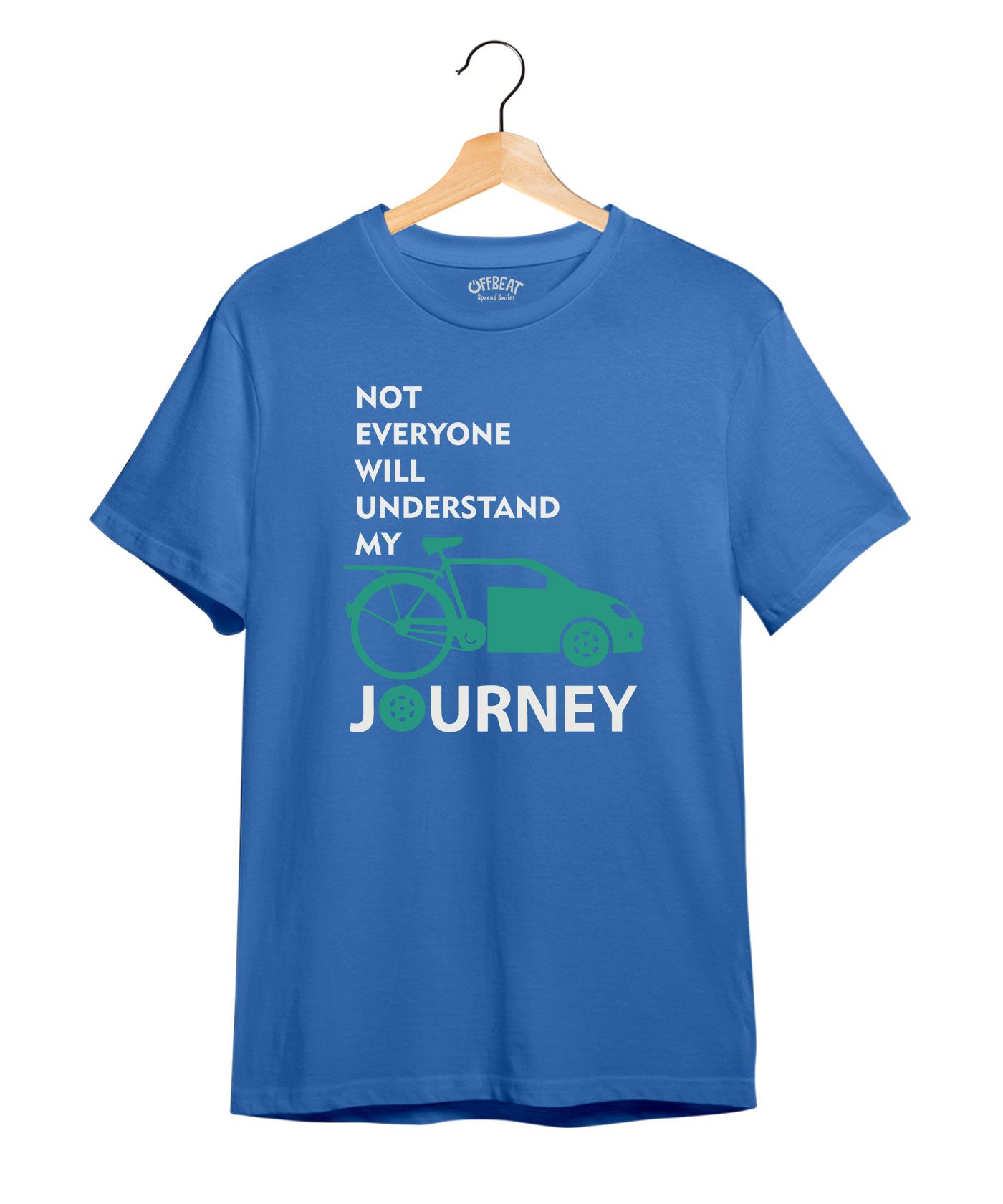 My Journey - Premium Round Neck Cotton Tees - Electric Blue