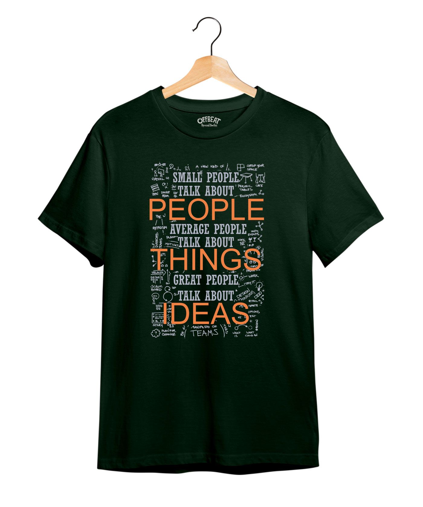Small, Average & Great - Premium Round Neck Cotton Tees - Bottle Green