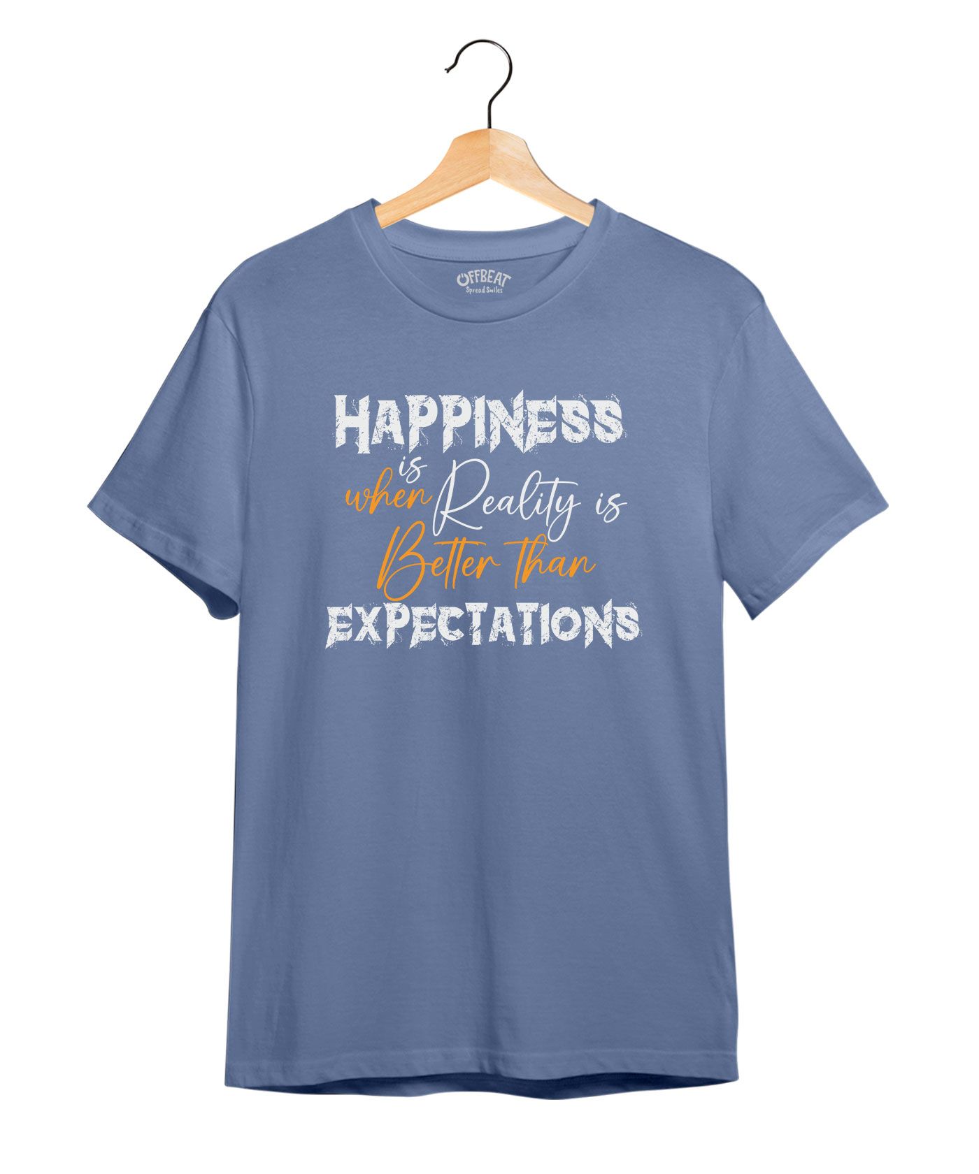 Expectations - Premium Round Neck Cotton Tees - Pigeon Blue