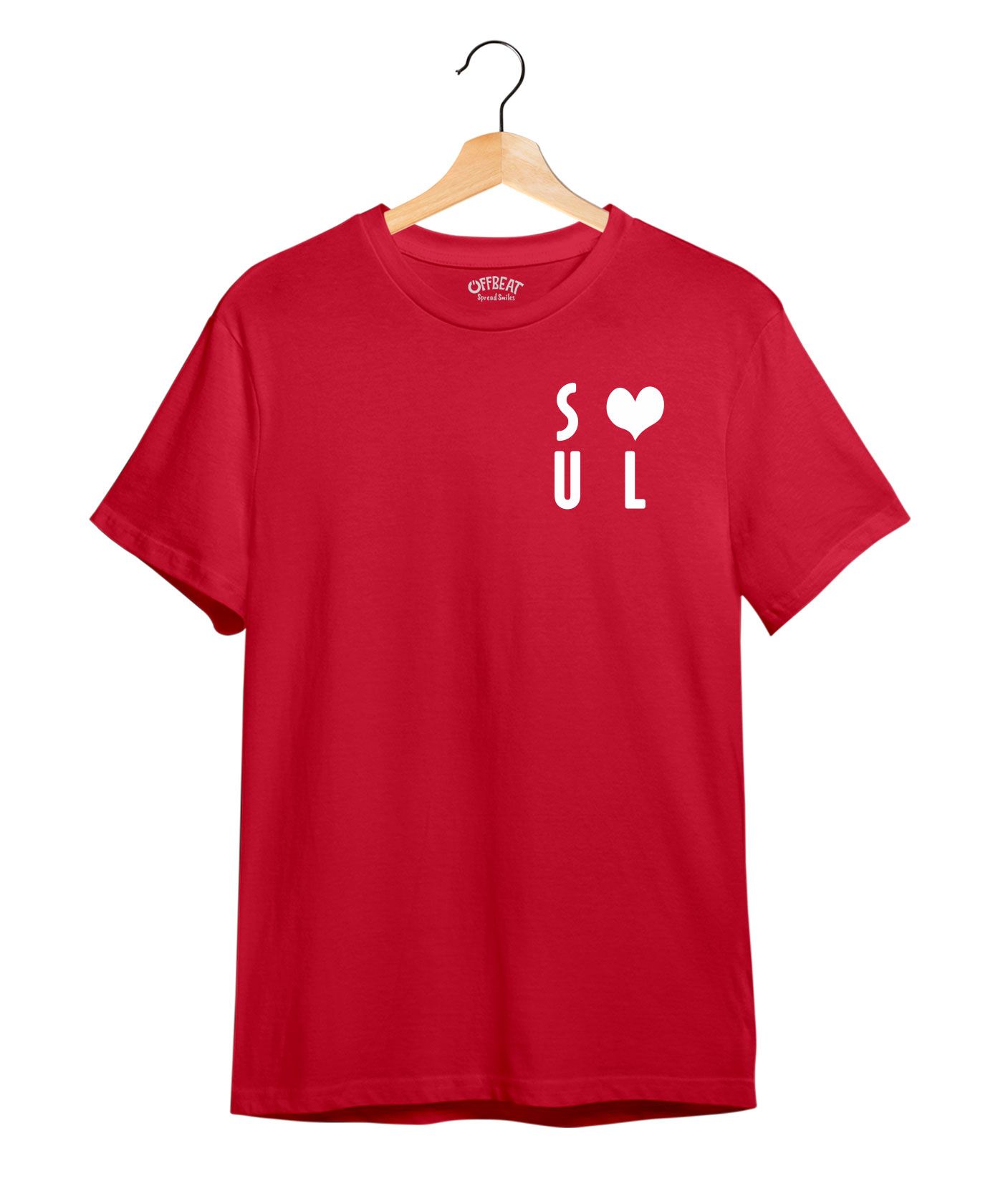 Mate And Soul - Premium Round Neck Couple Tees in Cotton for Men - Red 