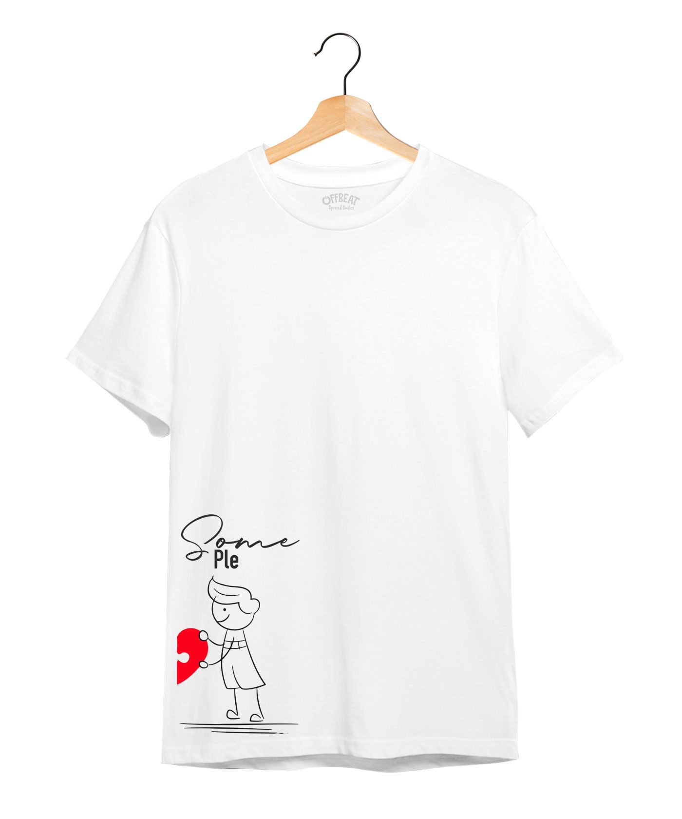 Awesome Couple - Premium Round Neck Couple Tees in Cotton for Men - White 
