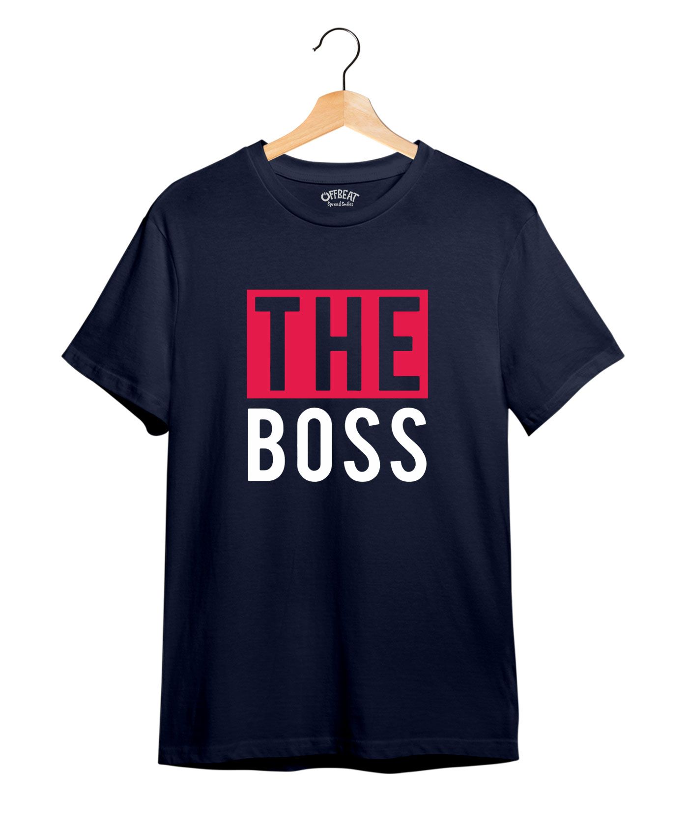 The Boss - Premium Round Neck Couple Tees in Cotton for Men - Navy Blue 