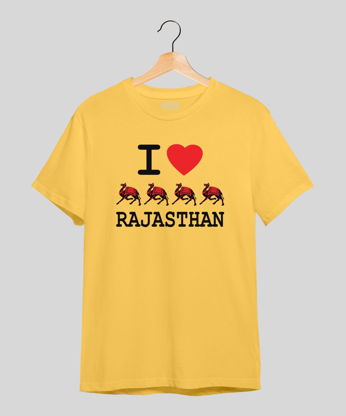 I Love Rajasthan - Premium Round Neck Cotton Tees - Minion Yellow
