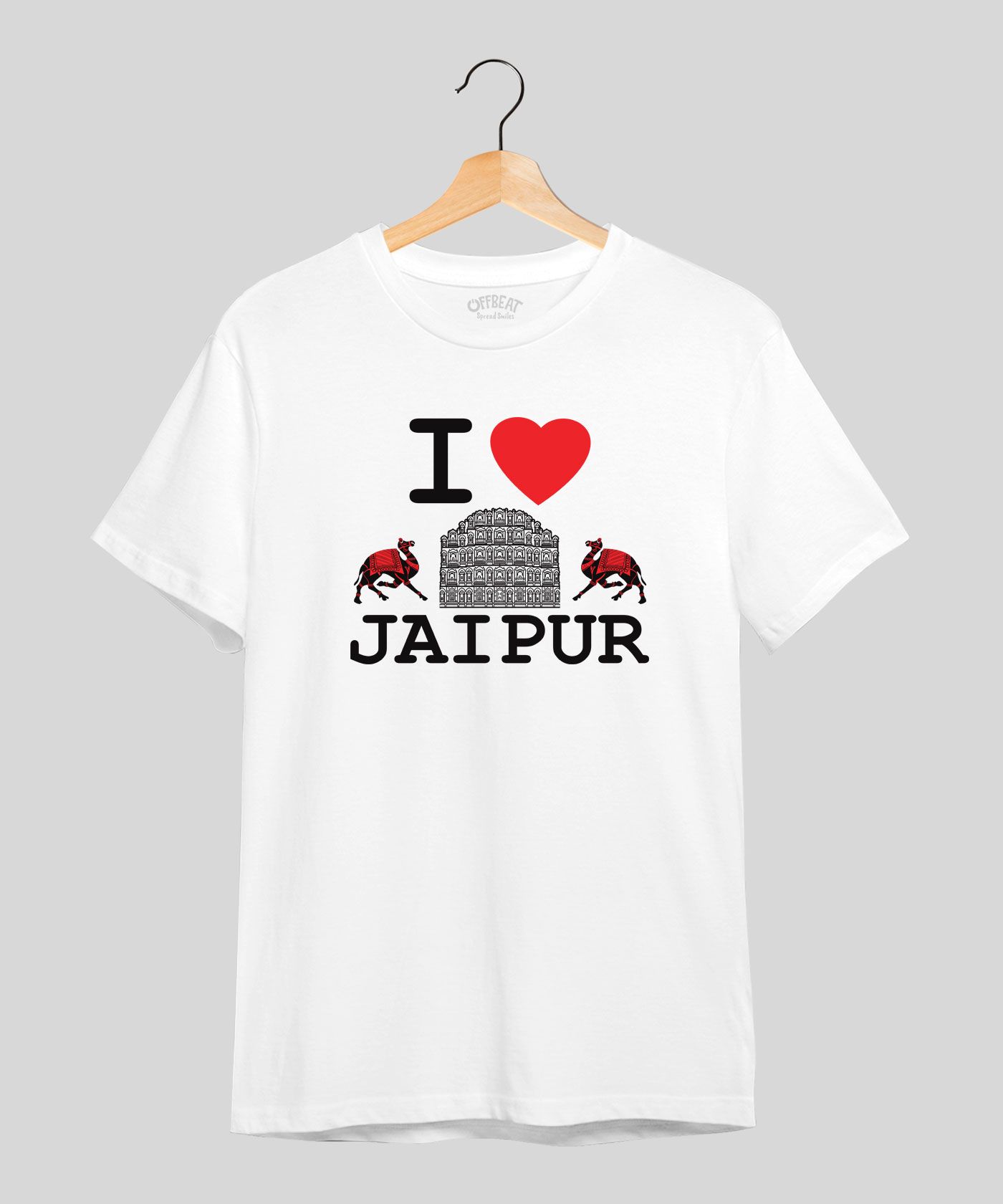 I Love Jaipur - Premium Round Neck Cotton Tees - White