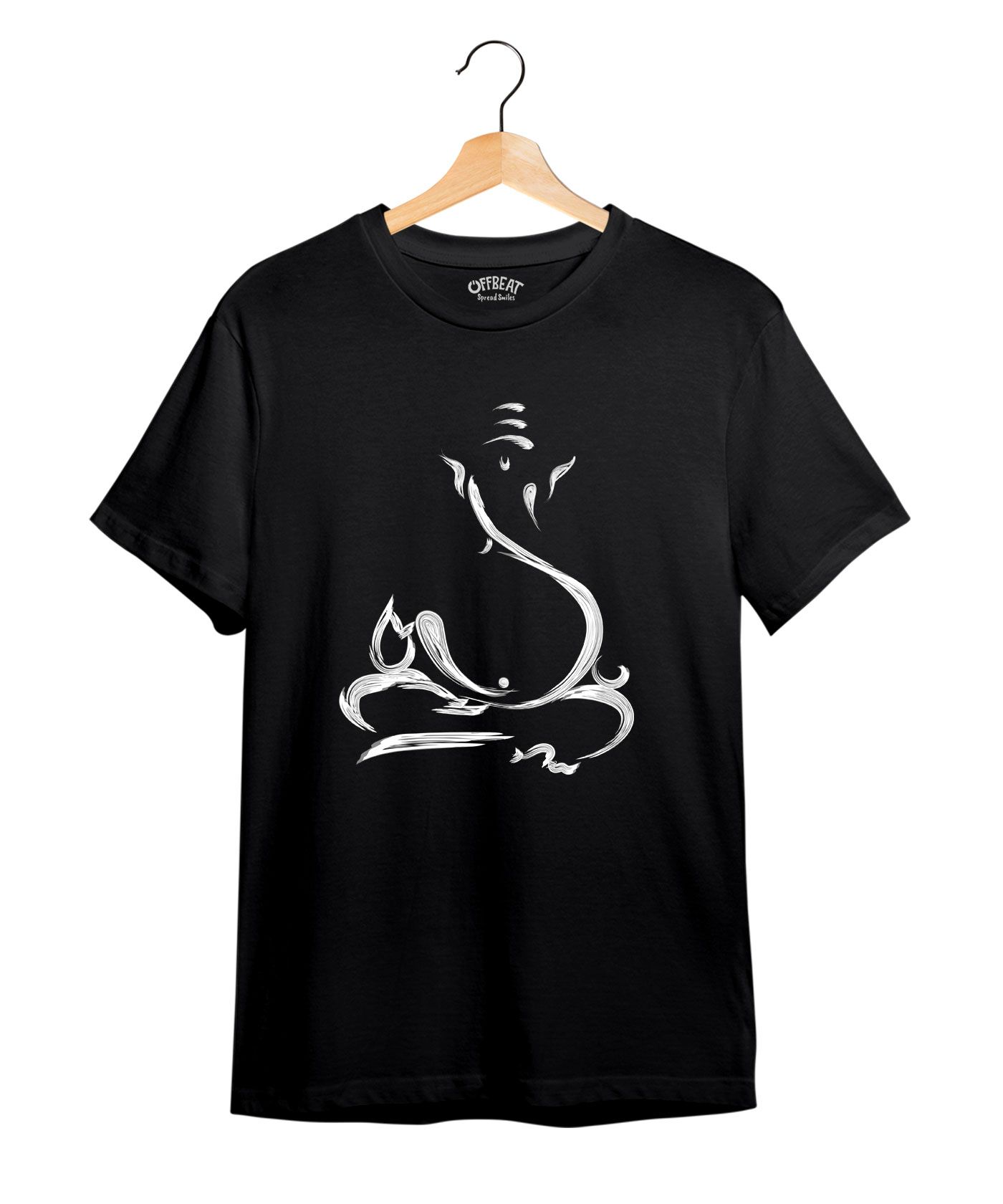 Suyash Ganesha - Premium Round Neck Cotton Tees - Black