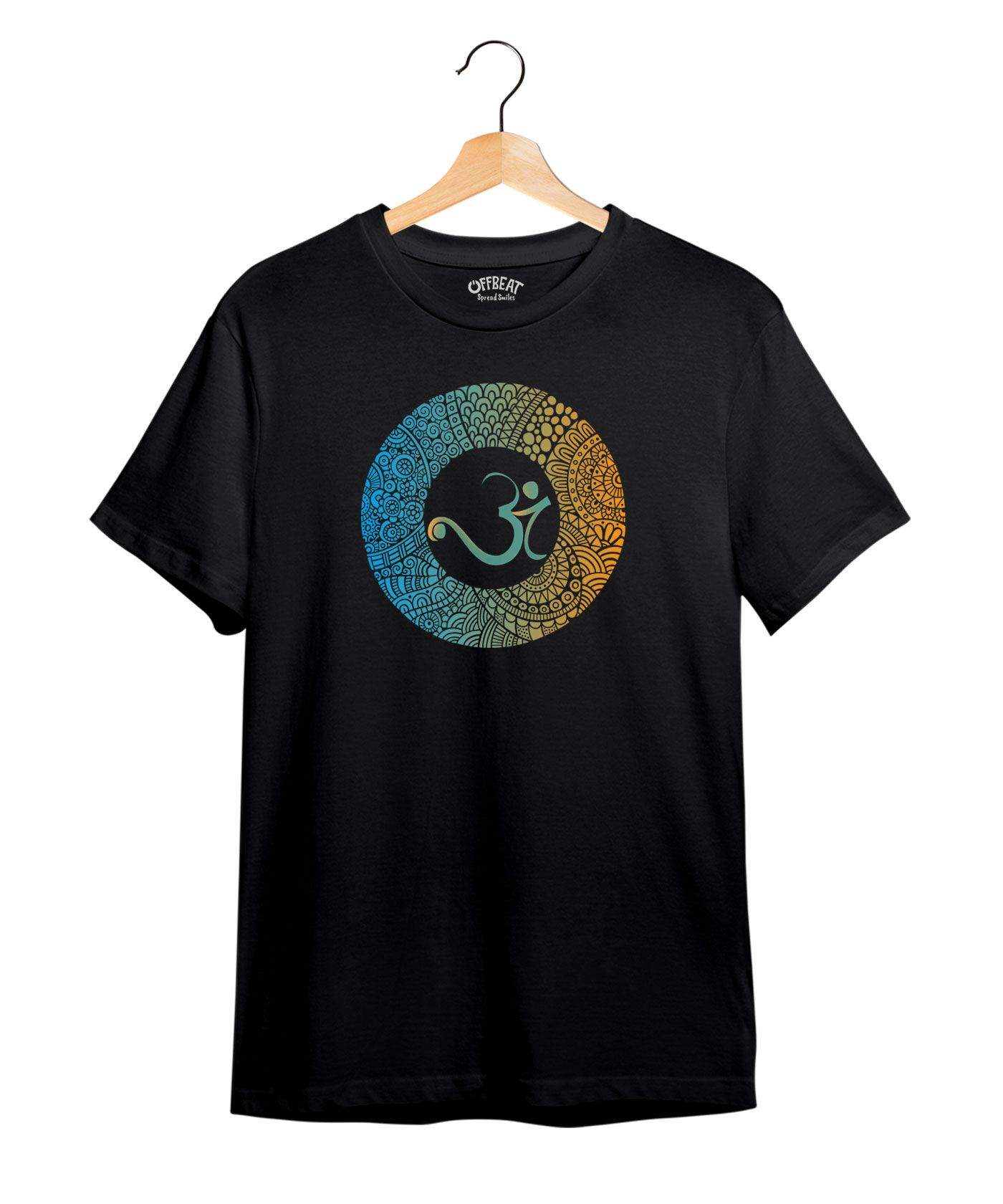 Om - Premium Round Neck Cotton Tees - Black