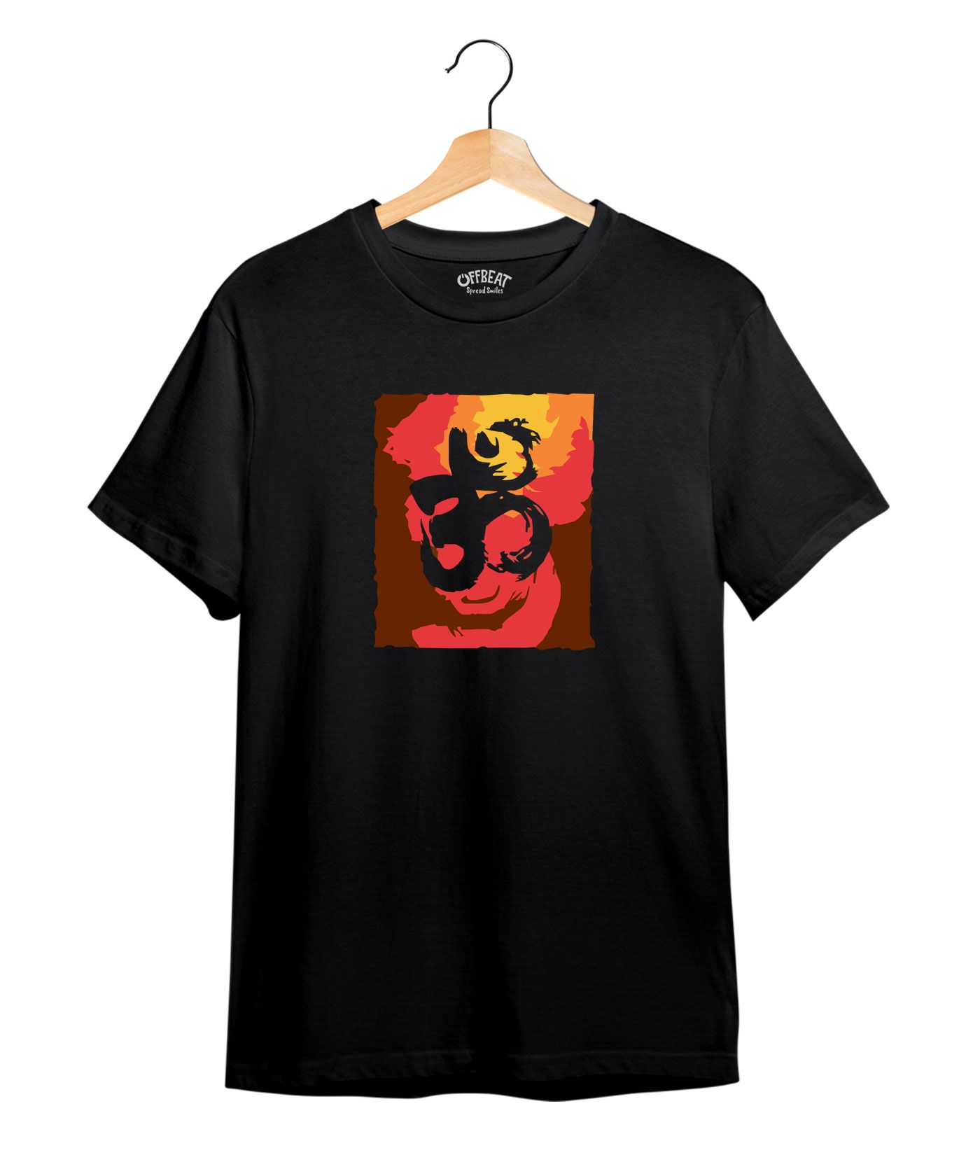 Dynamic Om - Premium Round Neck Cotton Tees - Black