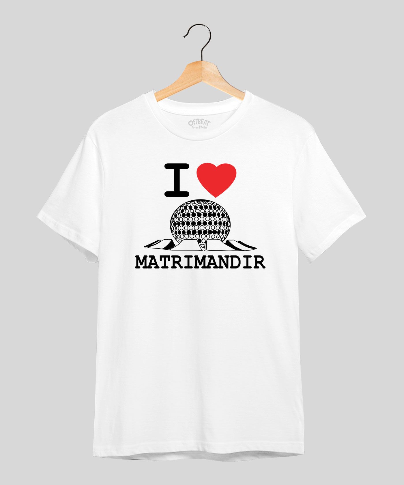 I Love Matrimandir - Premium Round Neck Cotton Tees - White