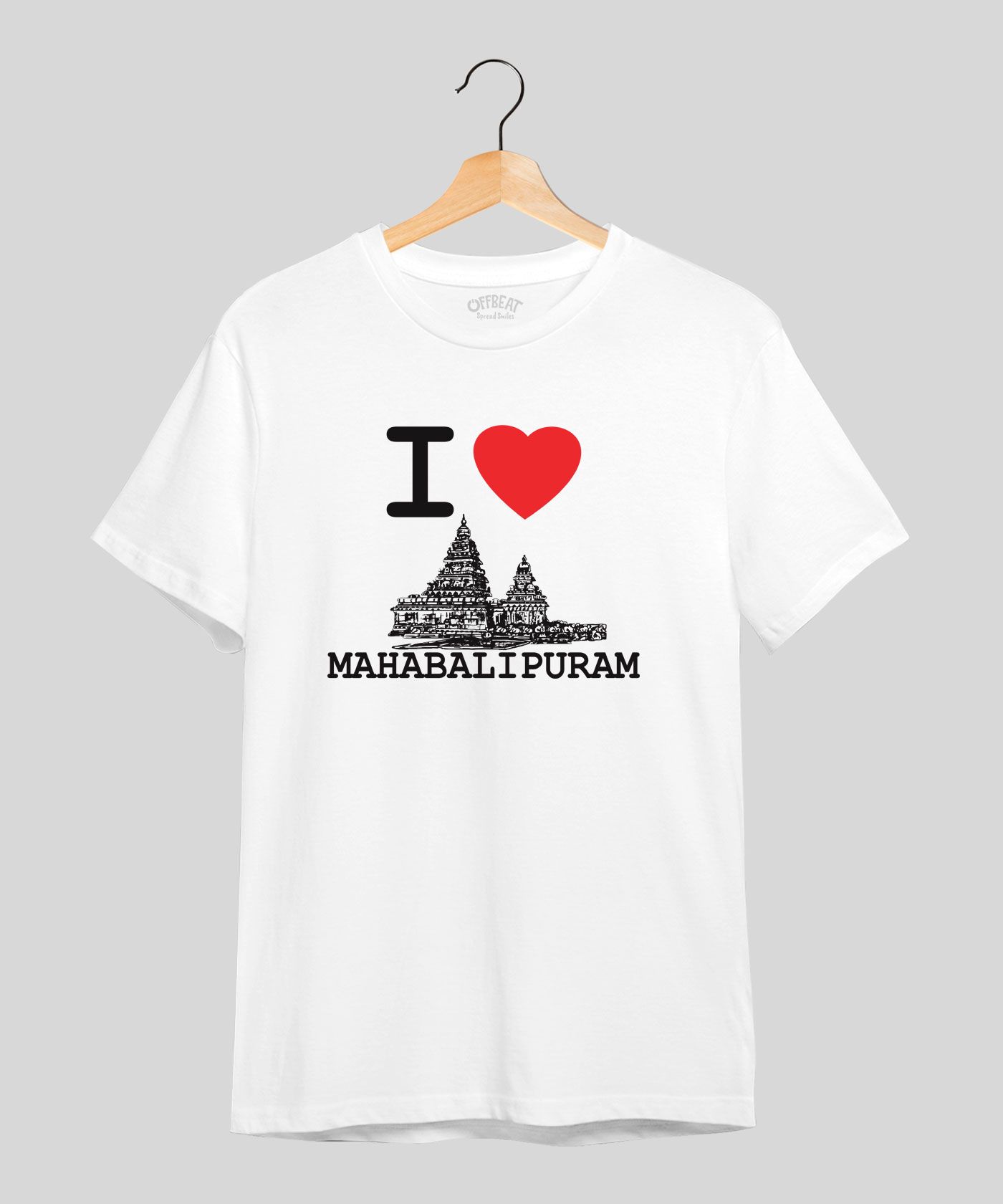 I Love Mahabalipuram - Premium Round Neck Cotton Tees - White