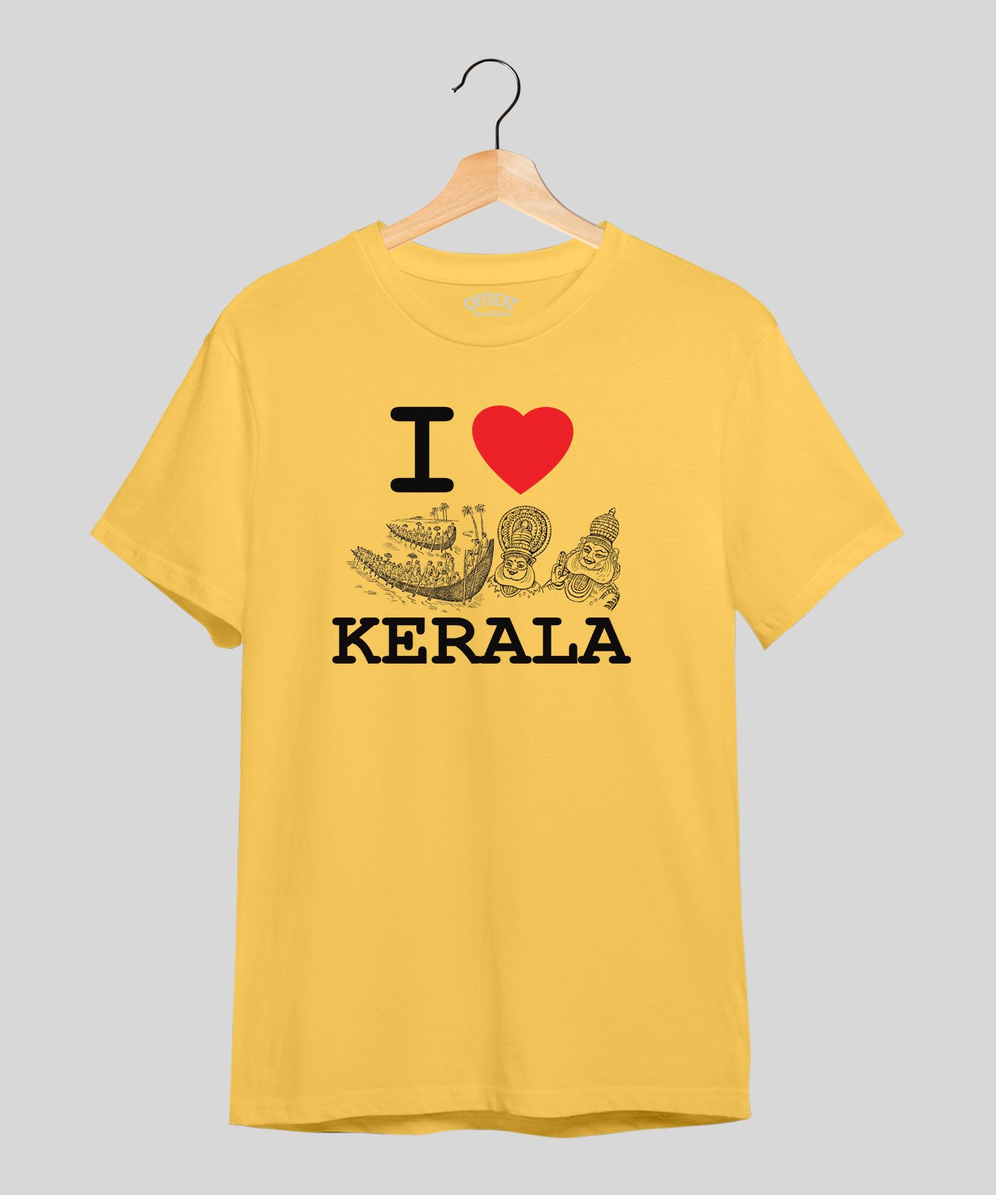 I Love Kerala - Premium Round Neck Cotton Tees - Minion Yellow