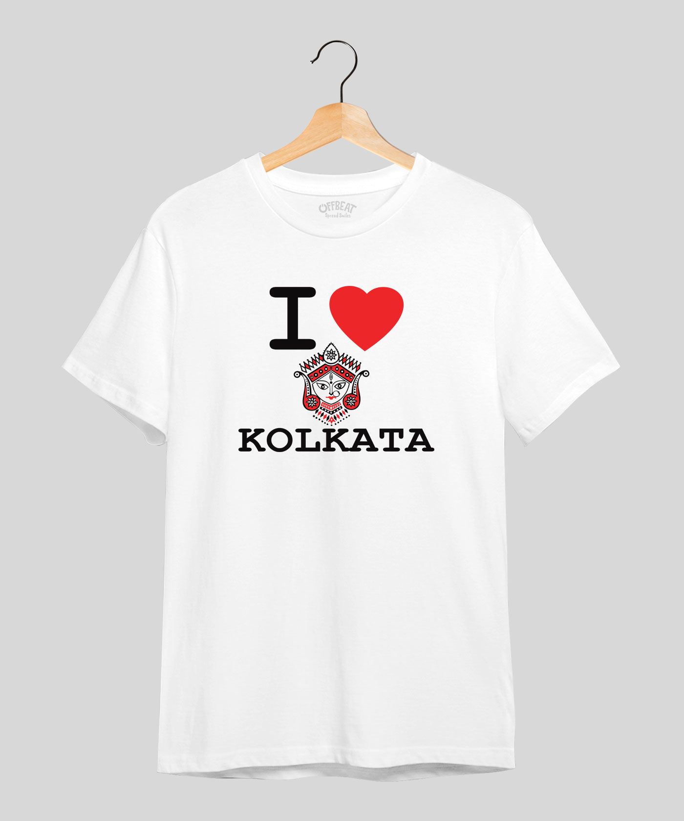 I Love Kolkata - Premium Round Neck Cotton Tees - White