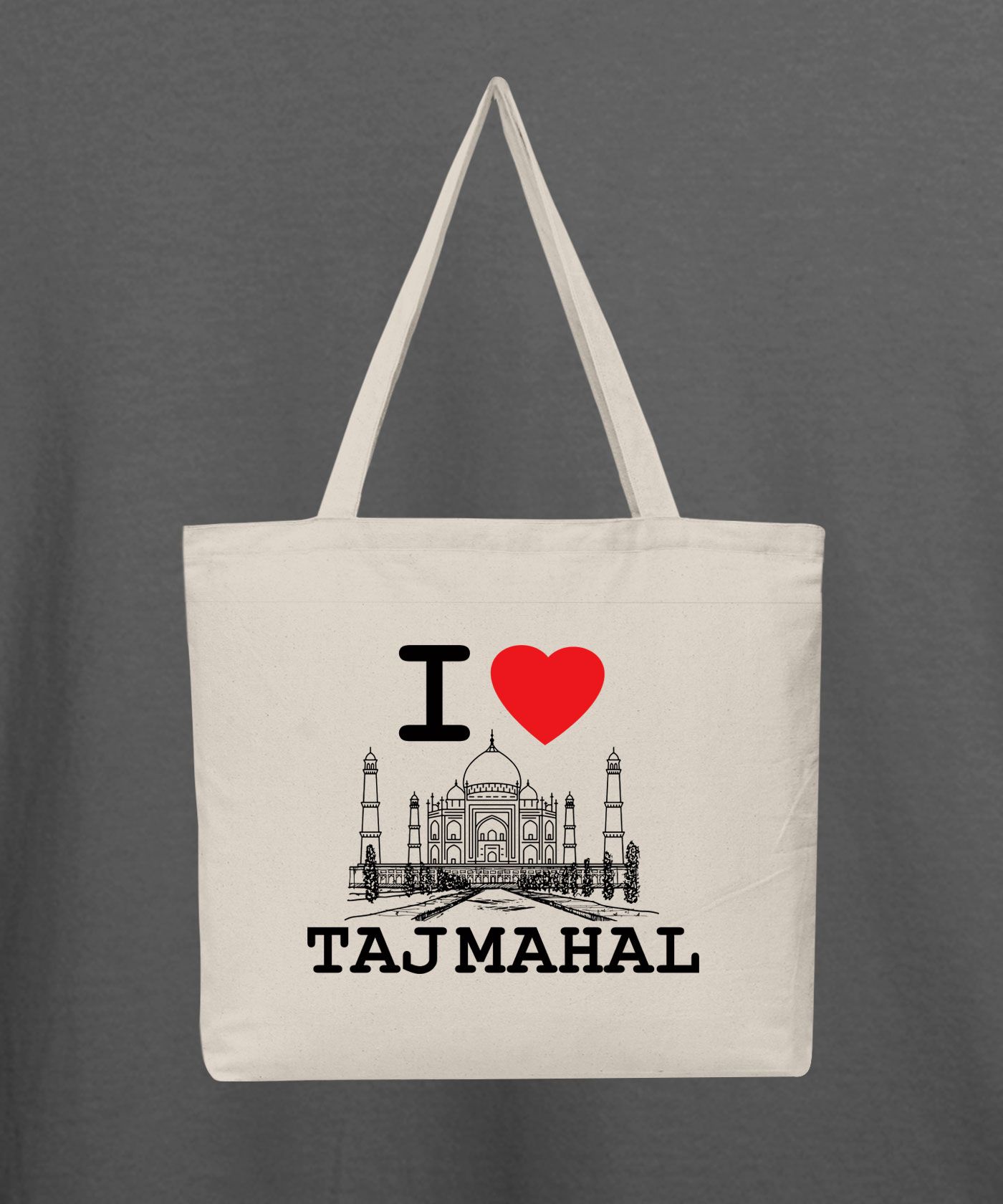 I Love Taj Mahal - Natural Tote Bag