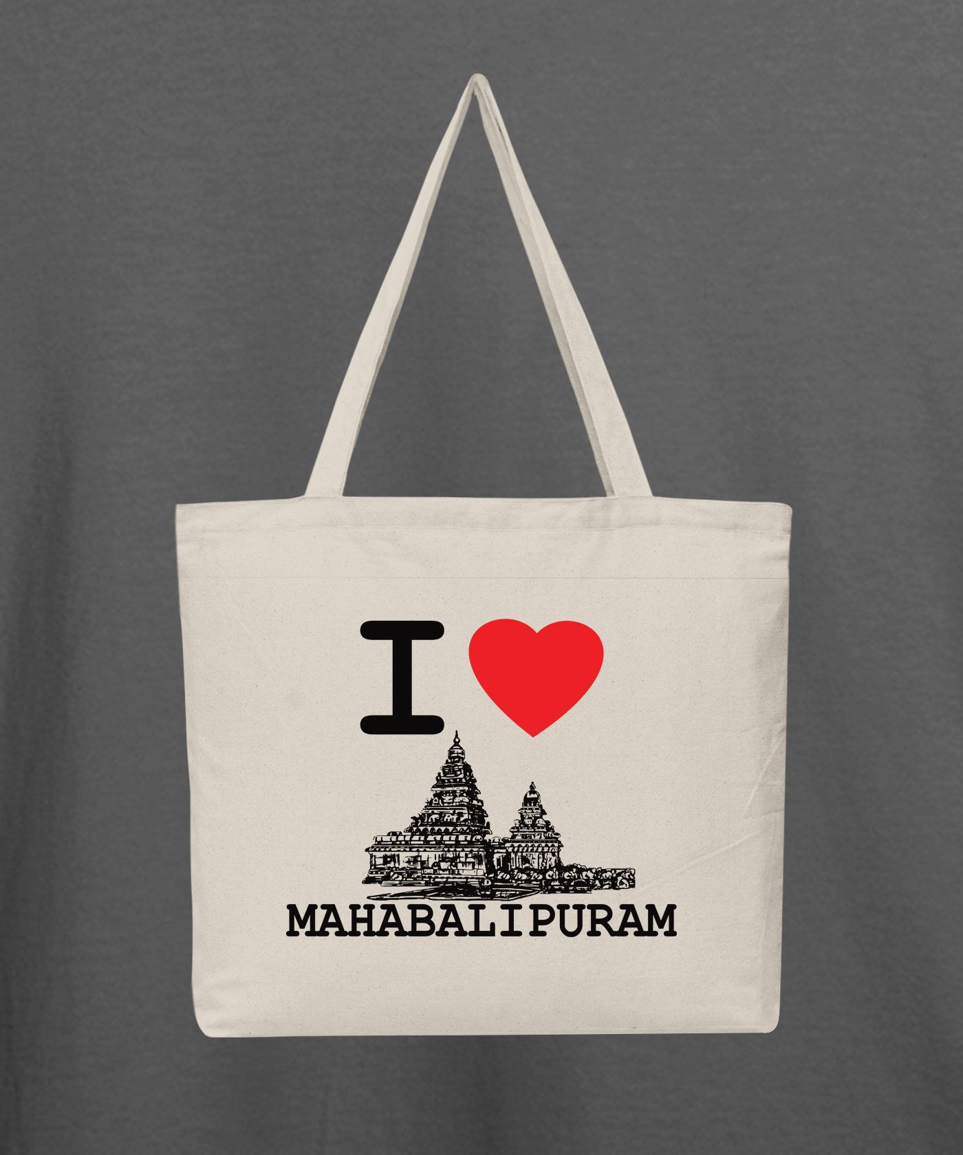 I Love Mahabalipuram - Natural Tote Bag