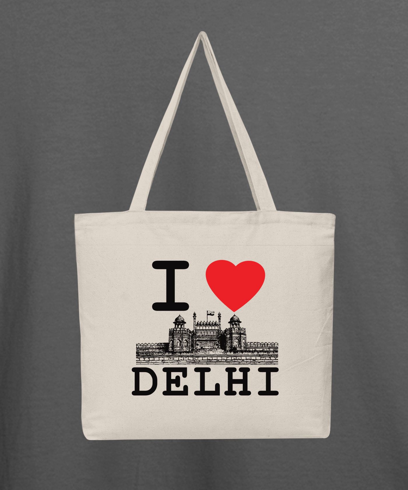 I Love Delhi - Natural Tote Bag