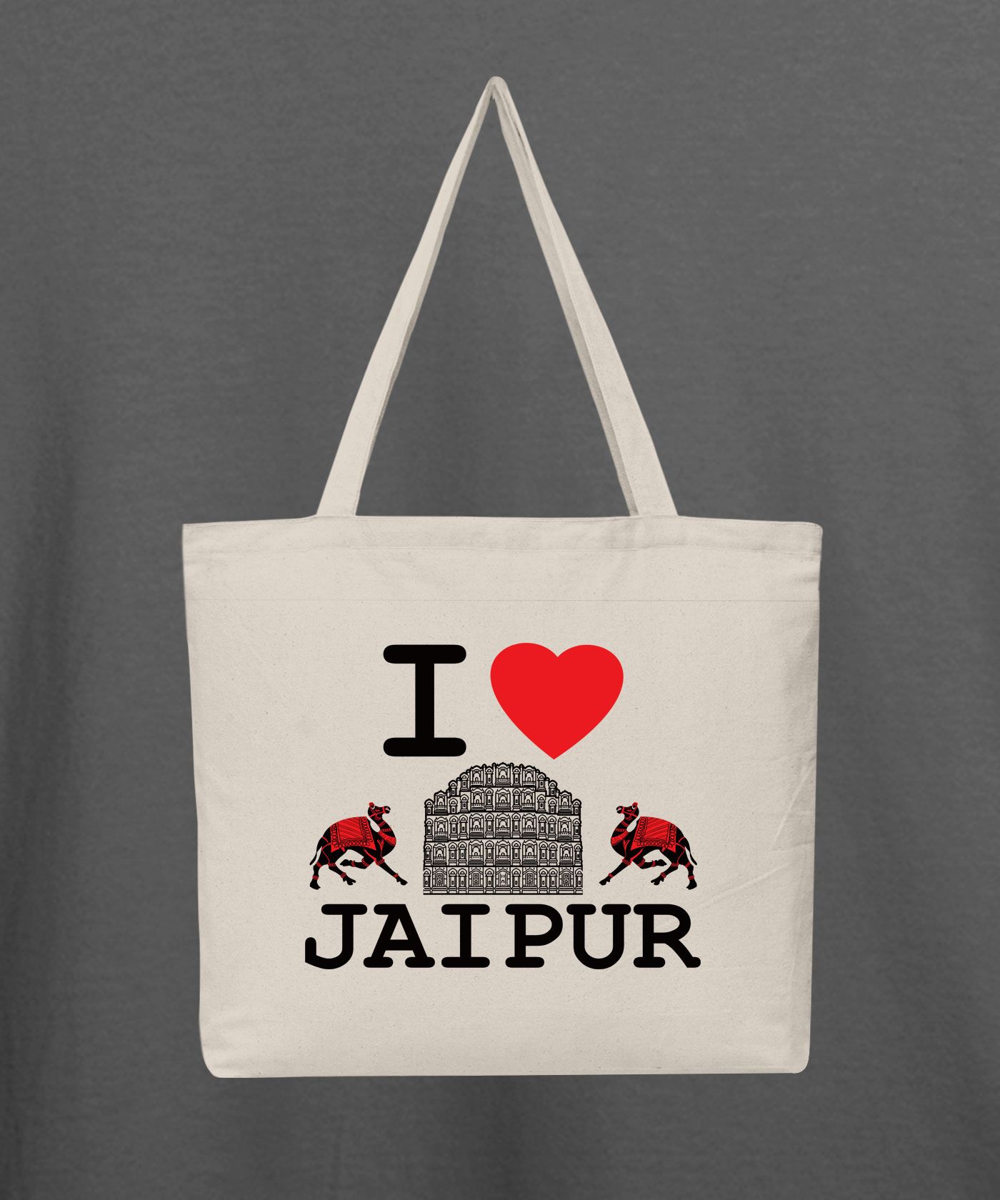 I Love Jaipur - Natural Tote Bag