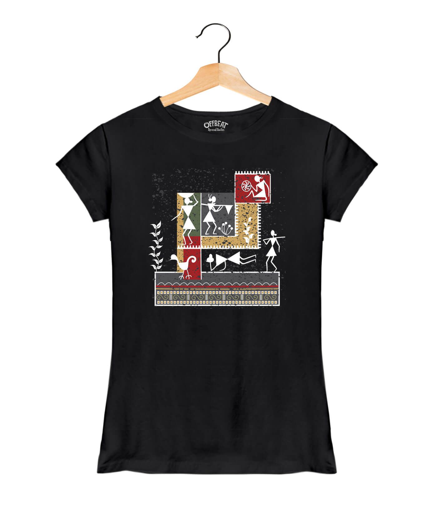 Joy of Work - Premium Round Neck Cotton Tees for Women - Black
