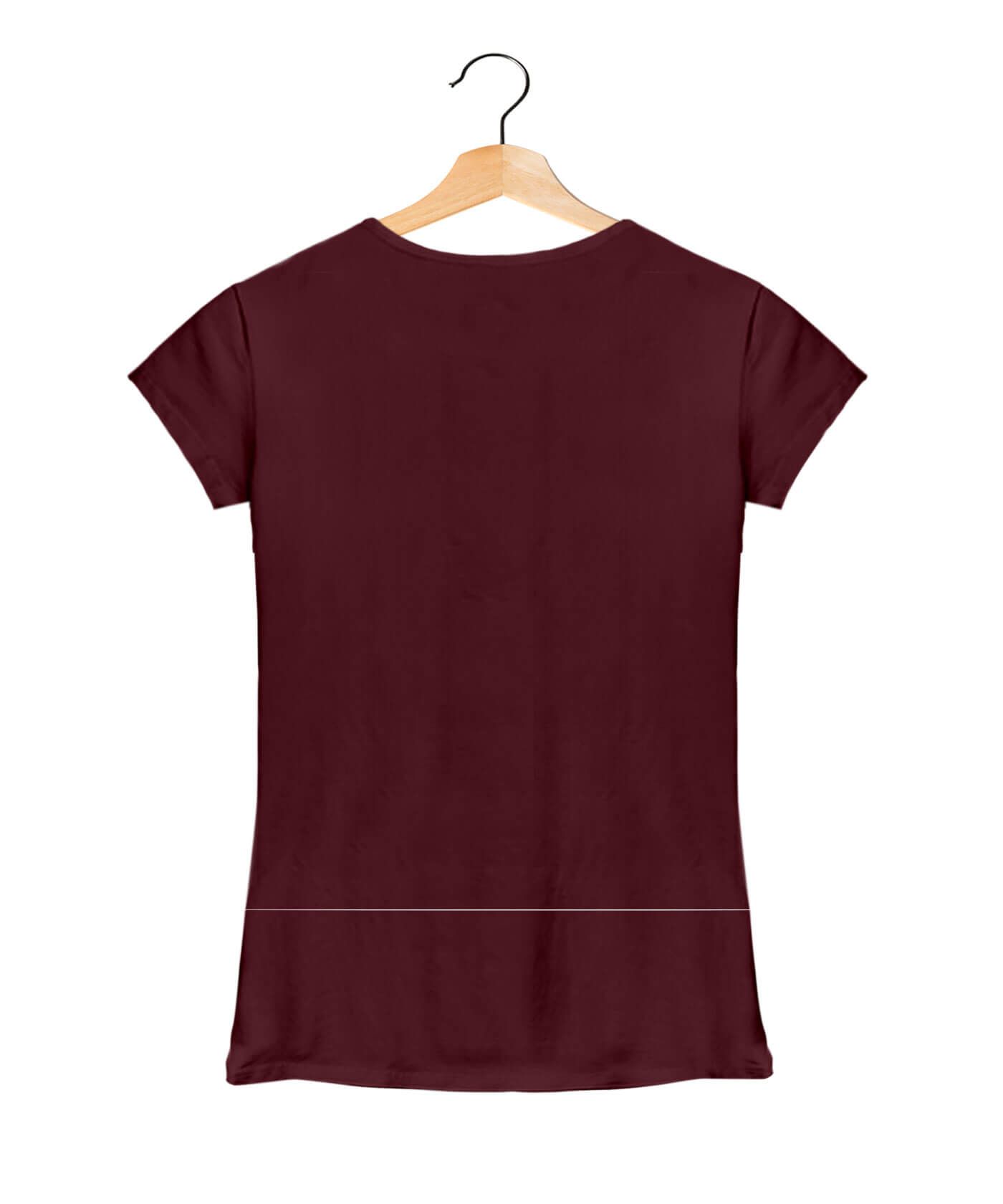 Bass Guitar - Premium Round Neck Couple Tees in Cotton for Women - Maroon
